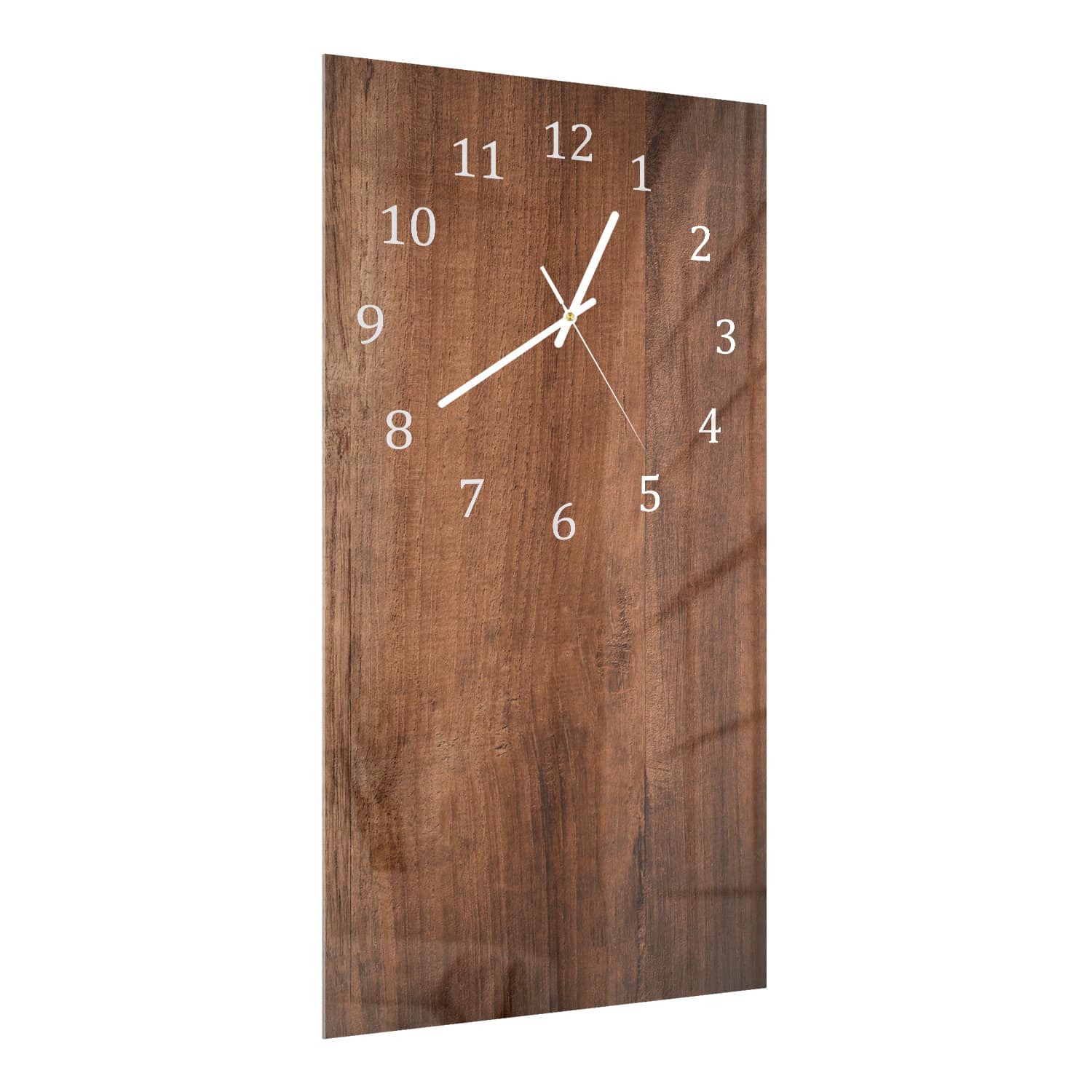 Wandklok 30x60  - Gehard Glas - Oud Bruin Hout