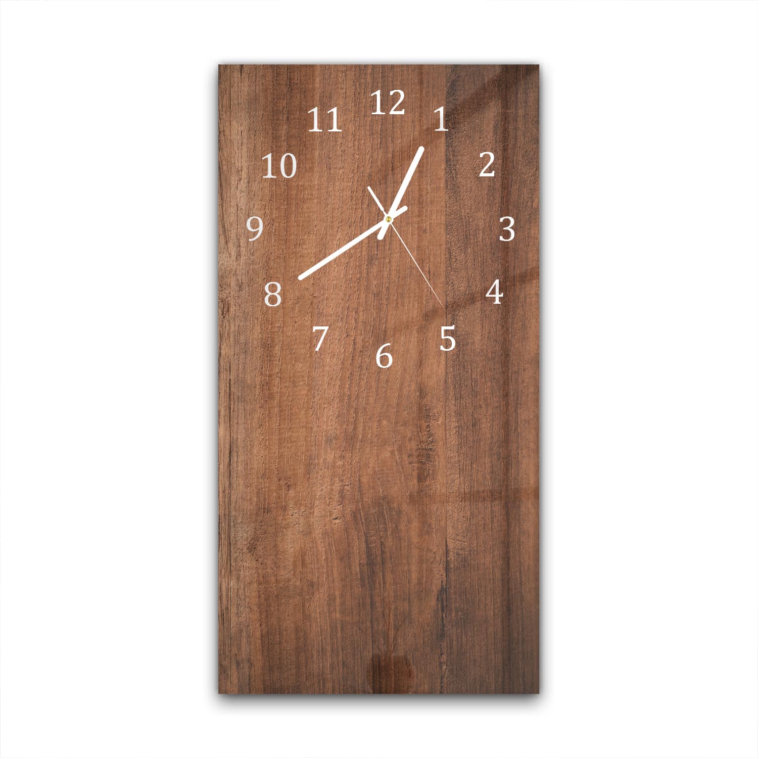 Wandklok 30x60  - Gehard Glas - Oud Bruin Hout