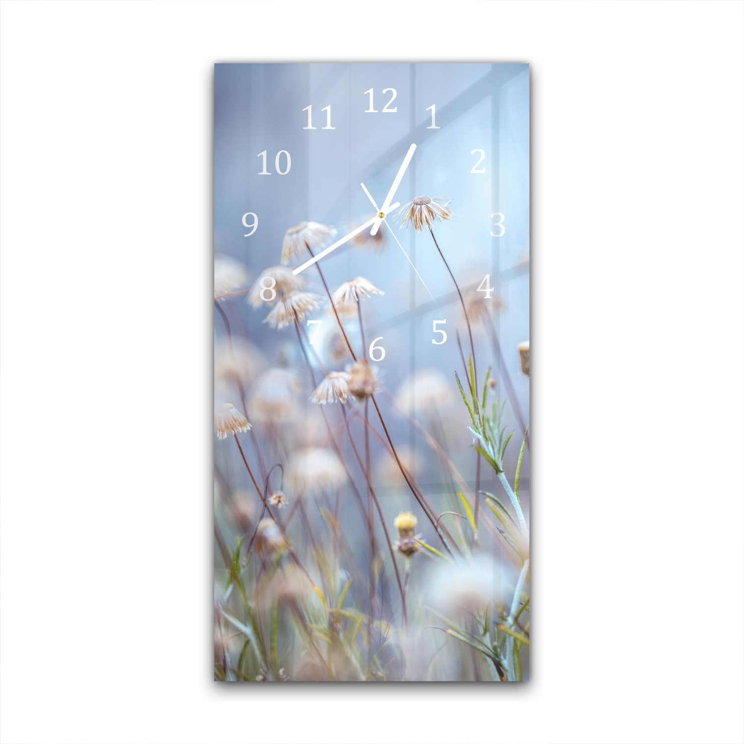 Wandklok 30x60  - Gehard Glas - Mistige Bloemenweide