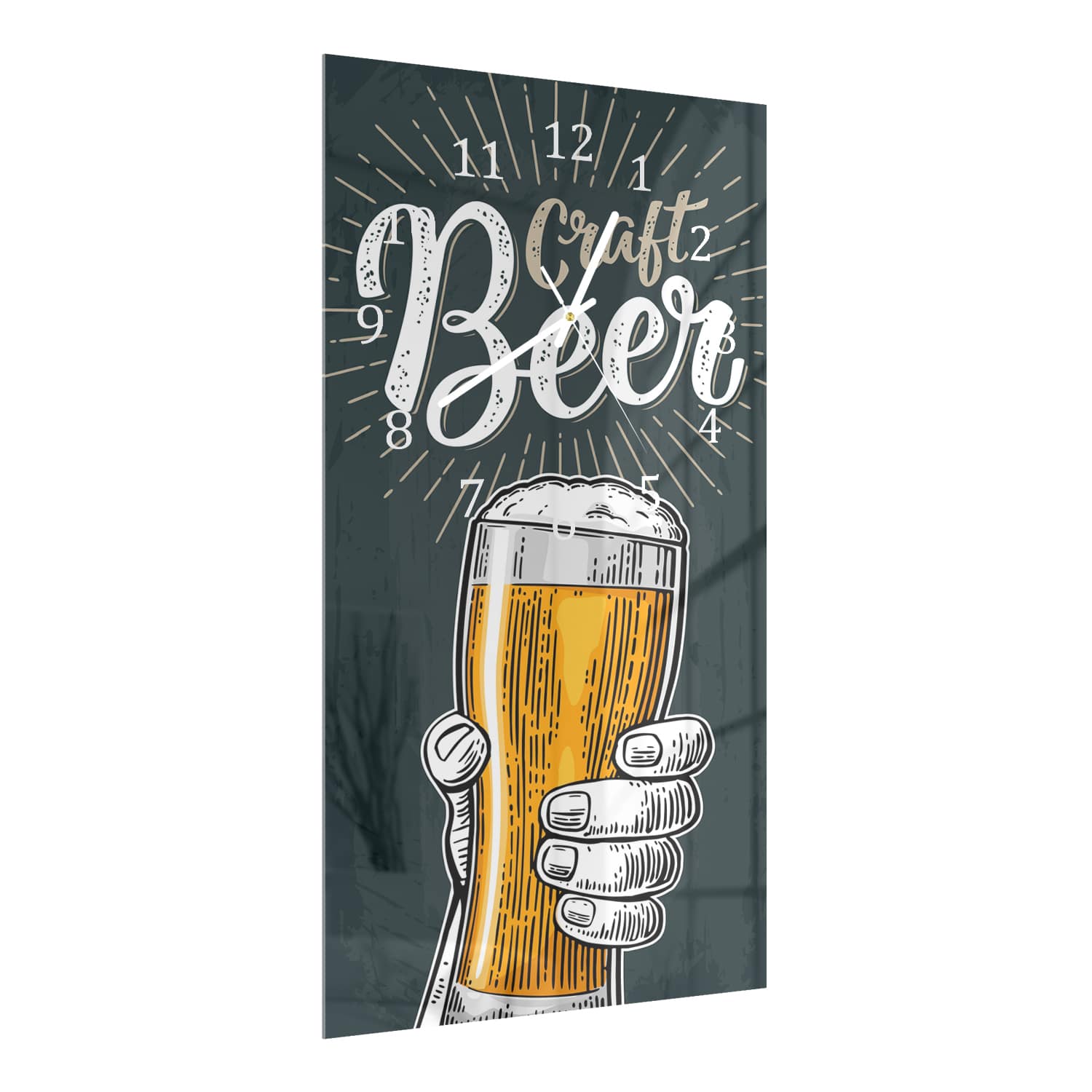 Wandklok 30x60  - Gehard Glas - Bier Glas Design