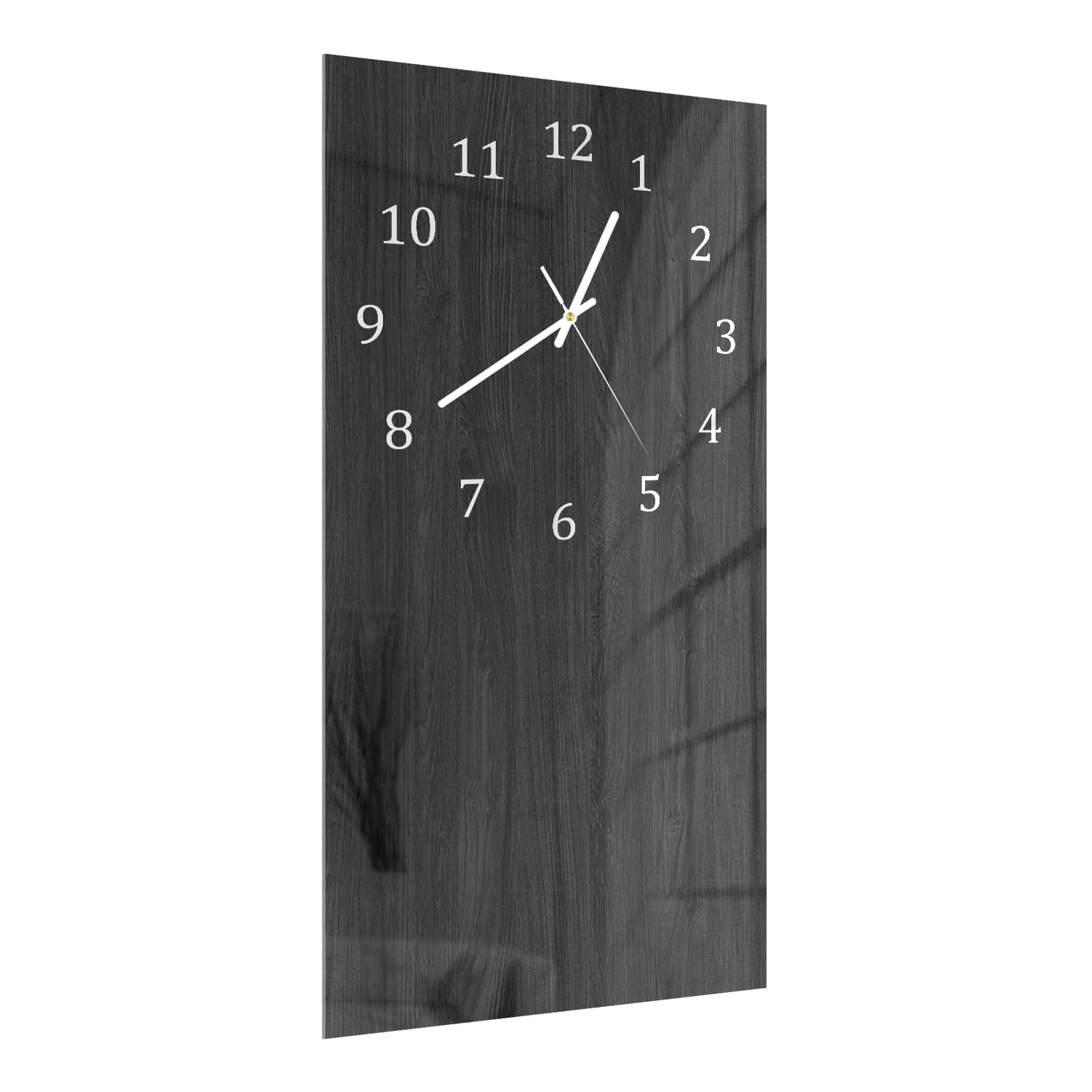 Wandklok 30x60  - Gehard Glas - Zwart Hout