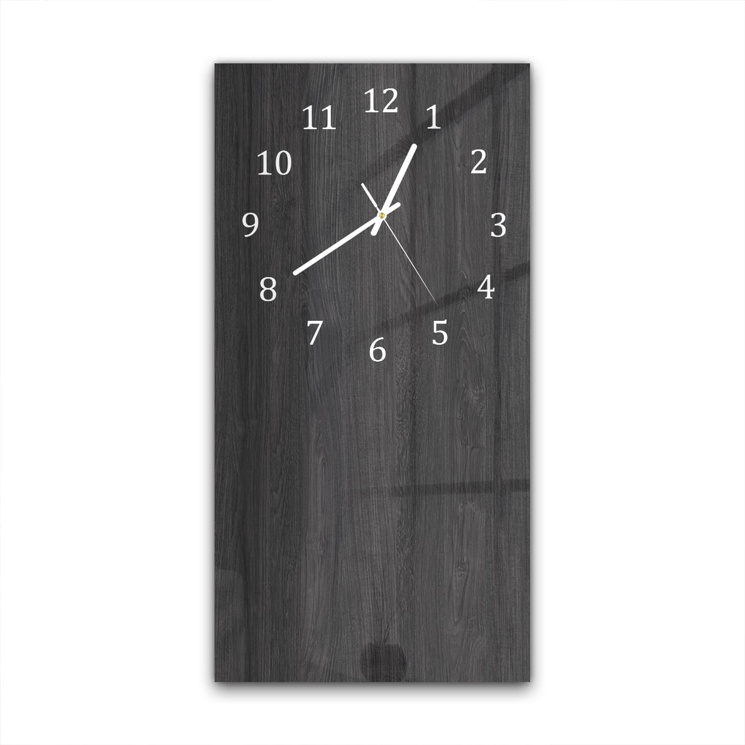 Wandklok 30x60  - Gehard Glas - Zwart Hout