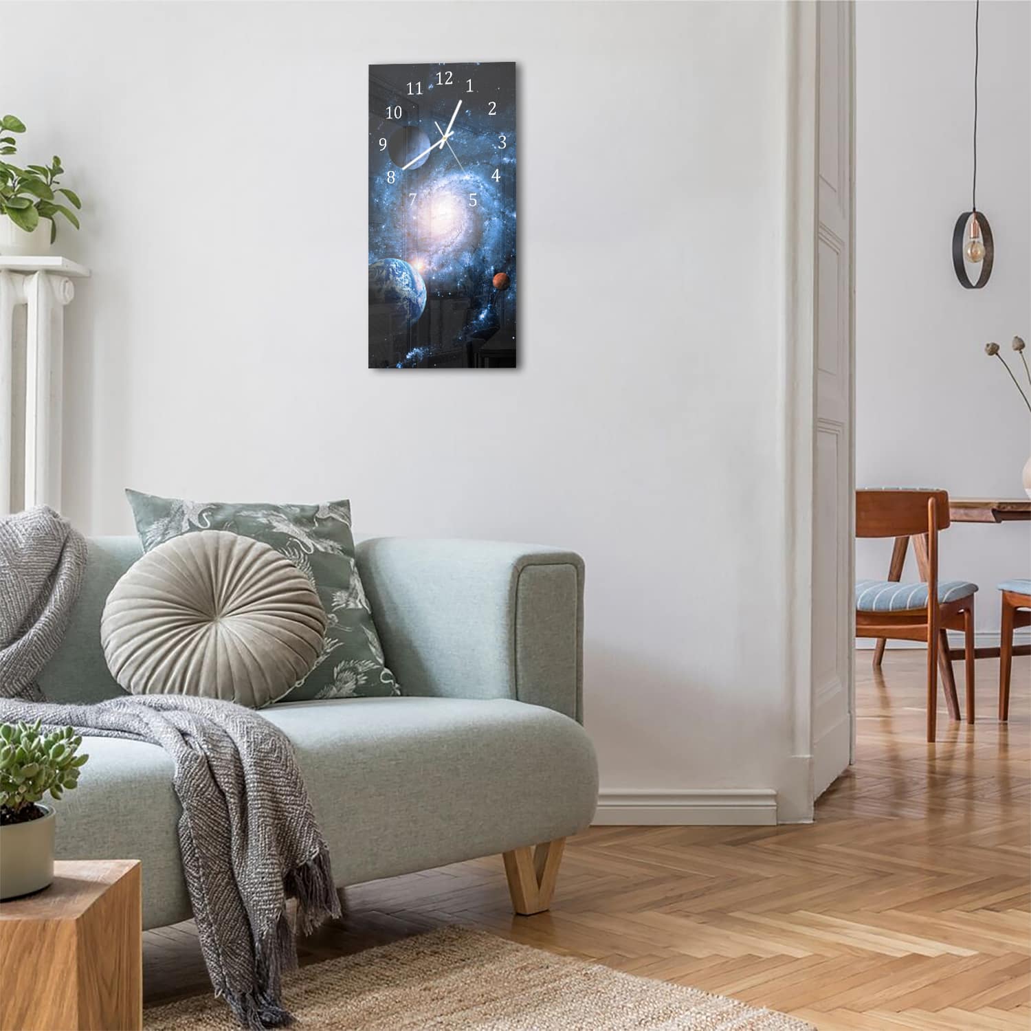 Wandklok 30x60  - Gehard Glas - Planeten van het Zonnestelsel