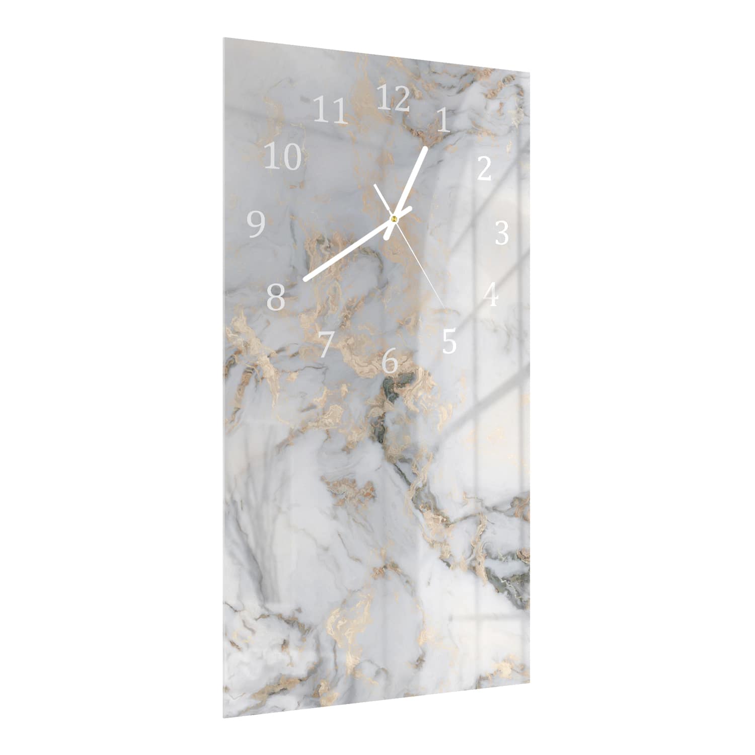 Wandklok 30x60  - Gehard Glas - Luxe Marmer