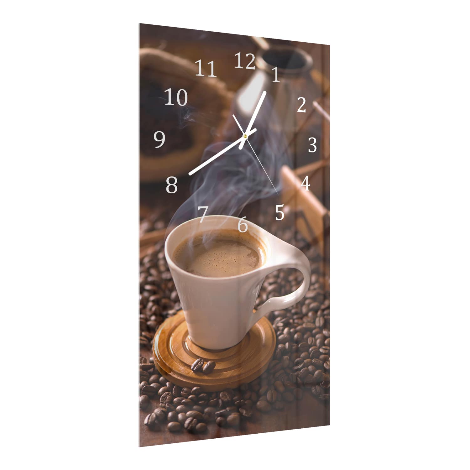 Wandklok 30x60  - Gehard Glas - Warme Kop Koffie