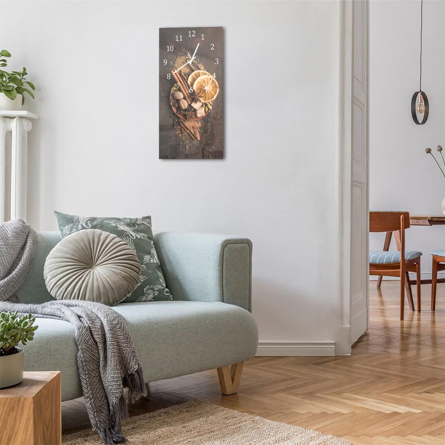Wandklok 30x60  - Gehard Glas - Kaneel & Citrus