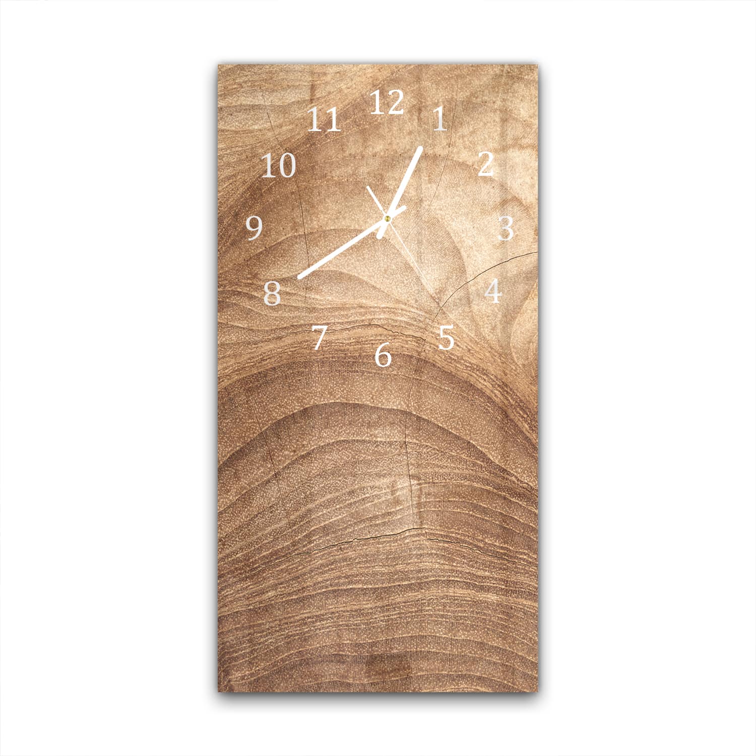 Wandklok 30x60  - Gehard Glas - Hout Textuur