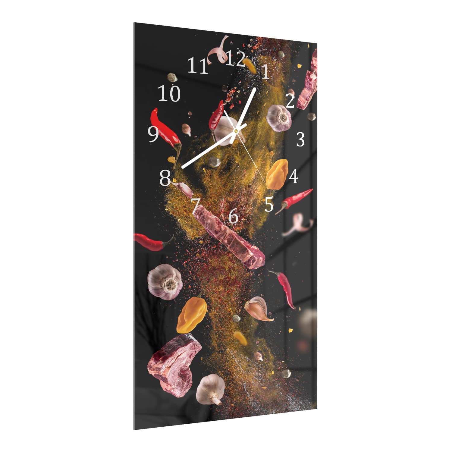 Wandklok 30x60  - Gehard Glas - Kruidige Vleesmix