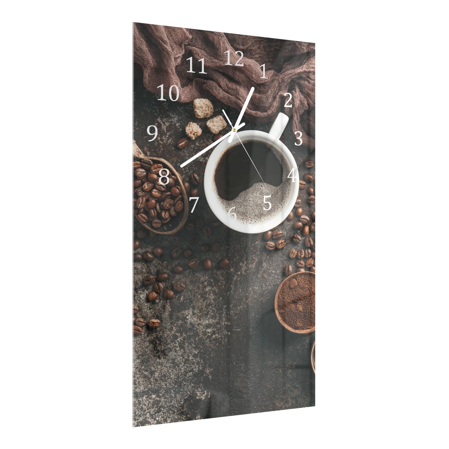 Wandklok 30x60  - Gehard Glas - Koffie en Bonen