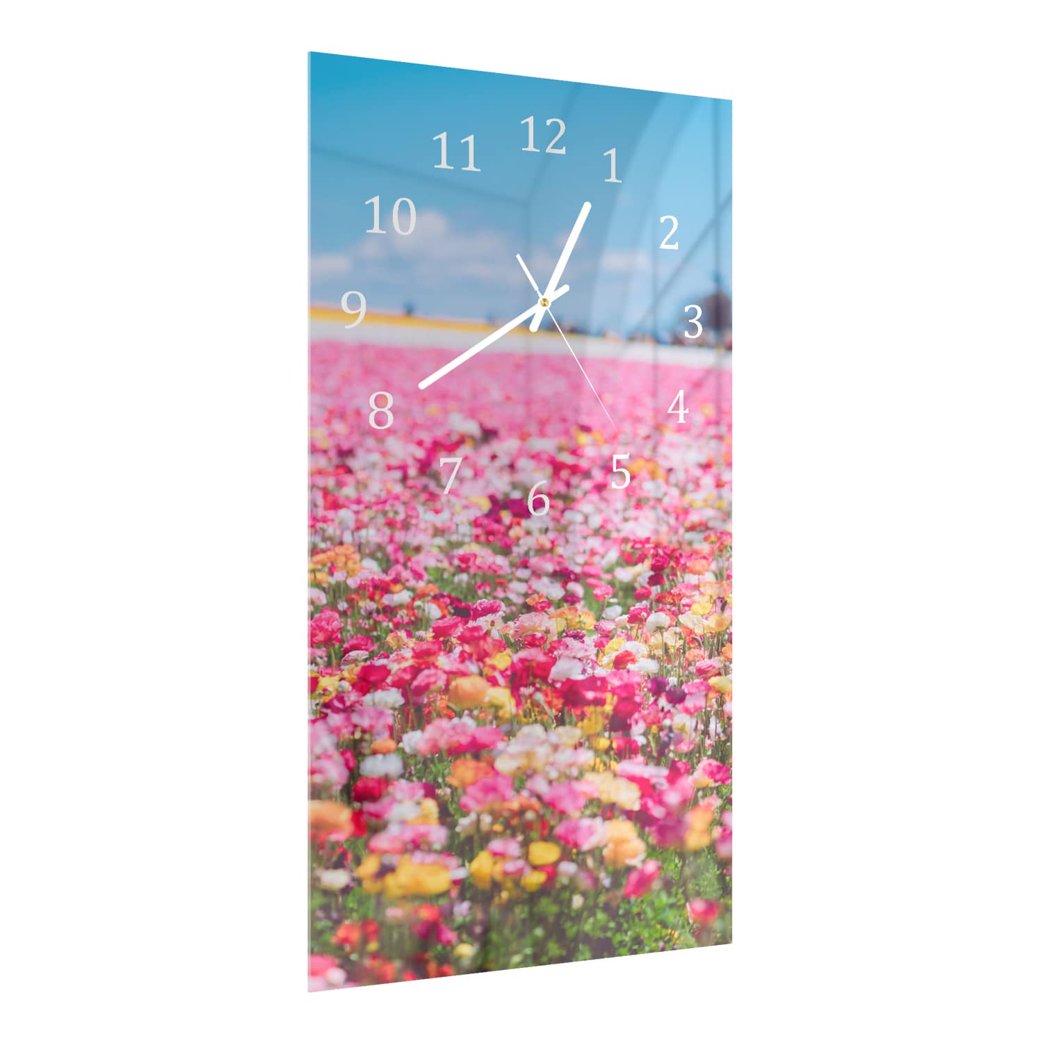 Wandklok 30x60  - Gehard Glas - Zee van Bloemen