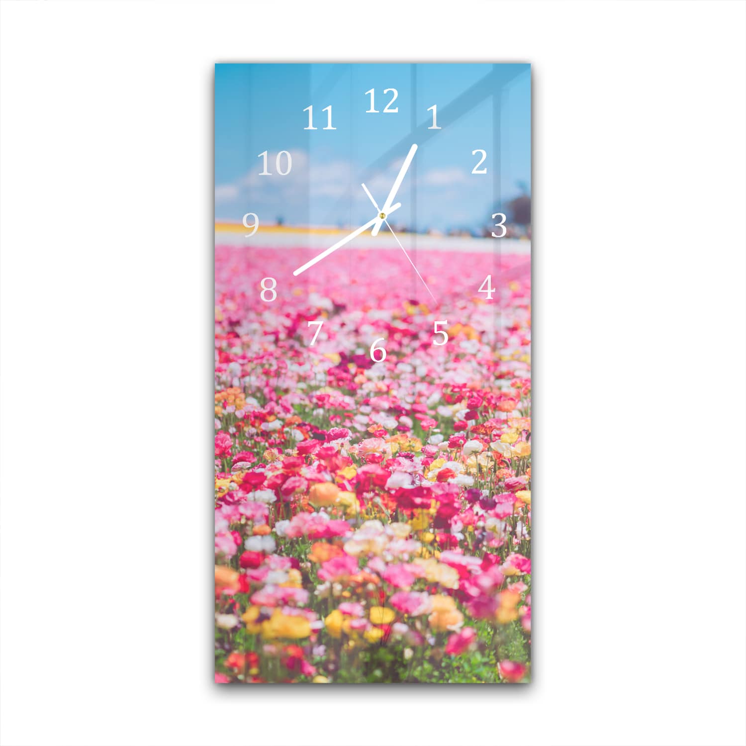 Wandklok 30x60  - Gehard Glas - Zee van Bloemen