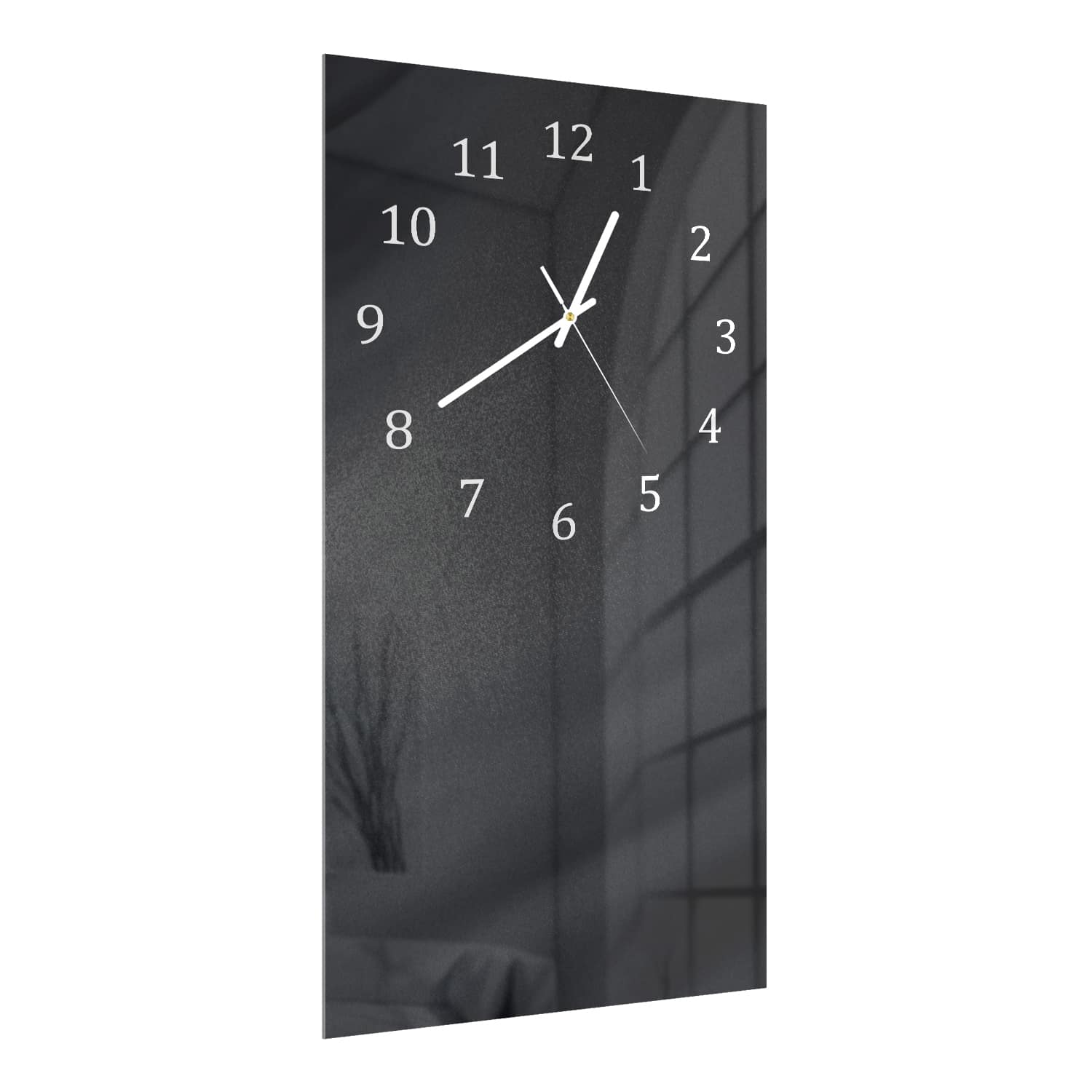 Wandklok 30x60  - Gehard Glas - Zwart Stof