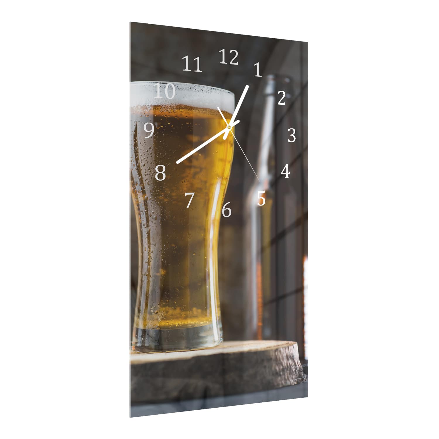 Wandklok 30x60  - Gehard Glas - Koud Glas Bier