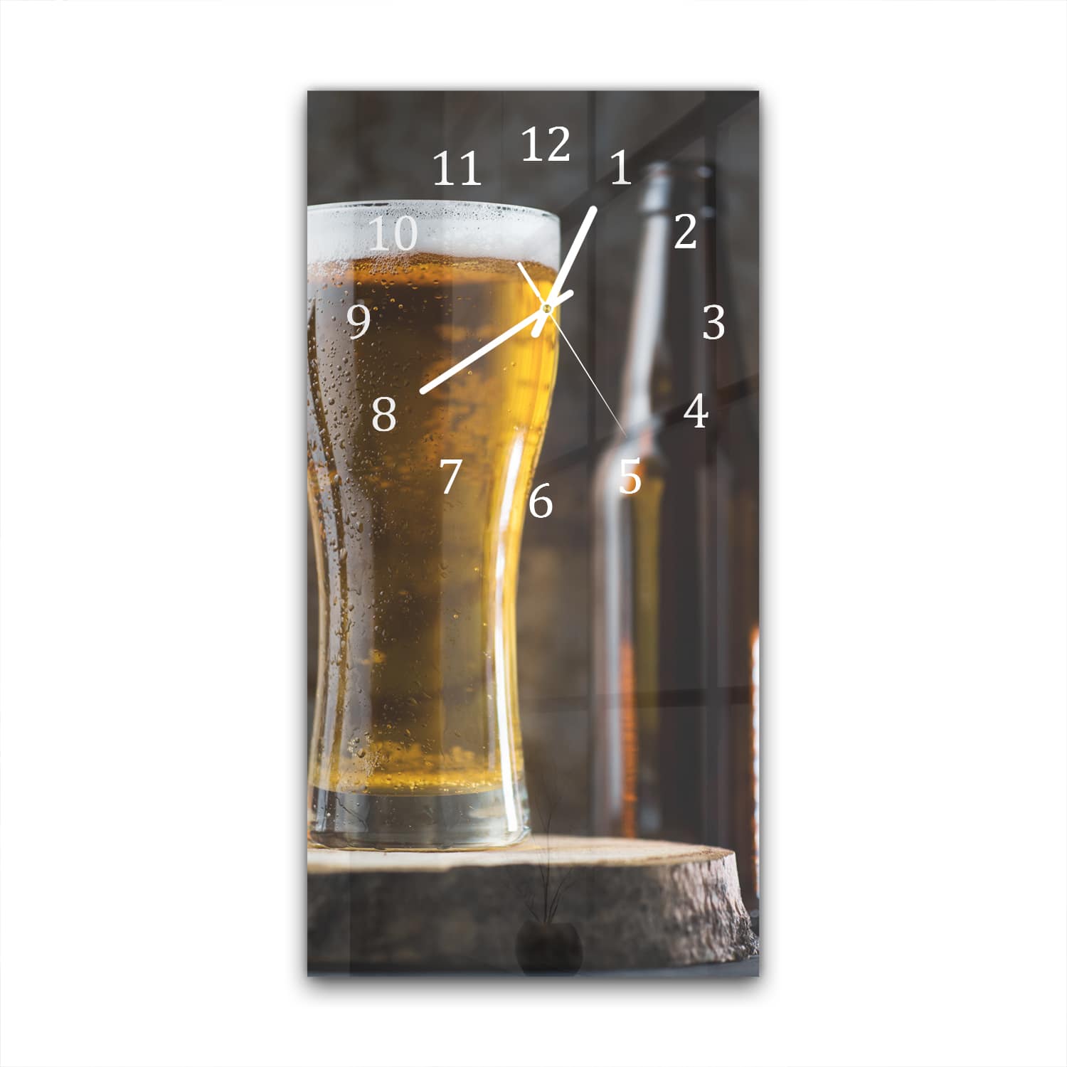 Wandklok 30x60  - Gehard Glas - Koud Glas Bier