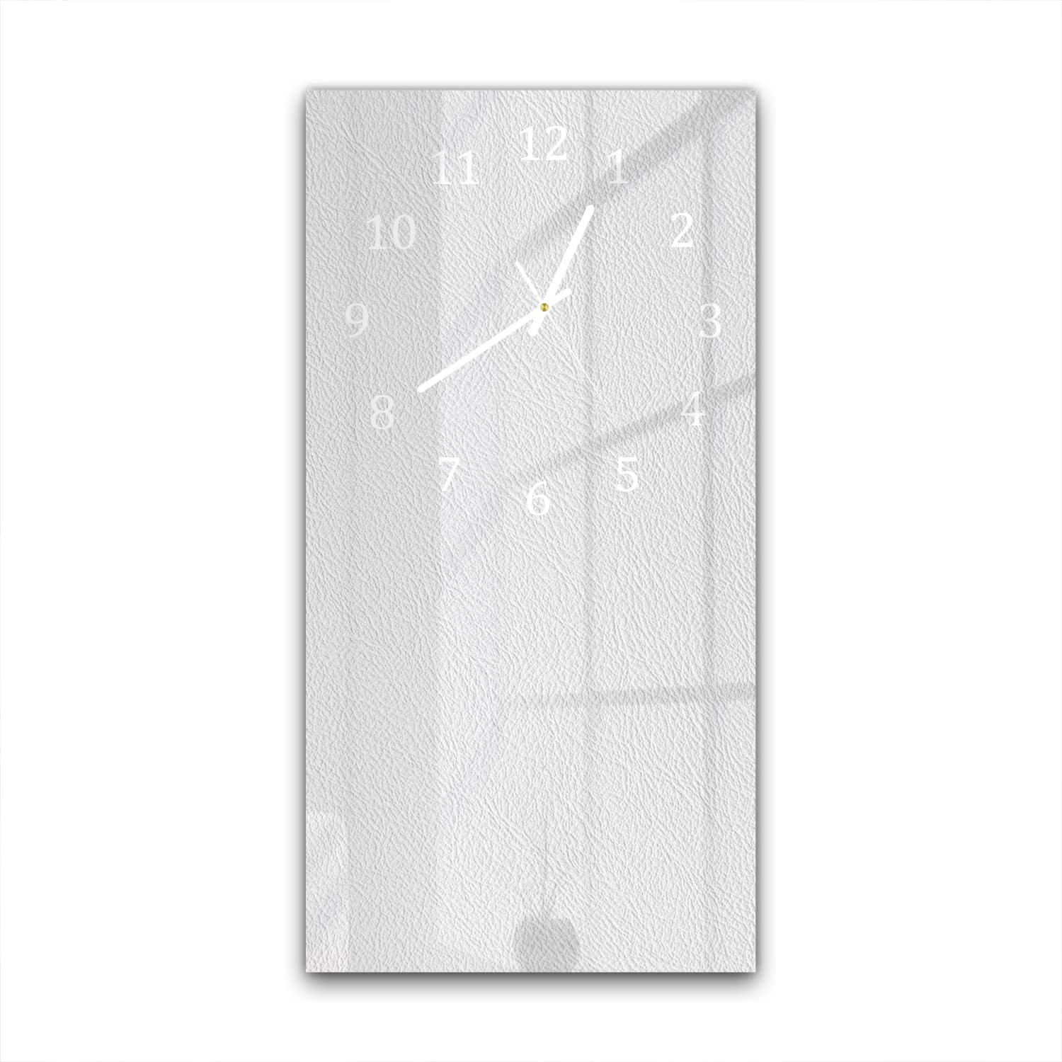 Wandklok 30x60  - Gehard Glas - Wit Leer