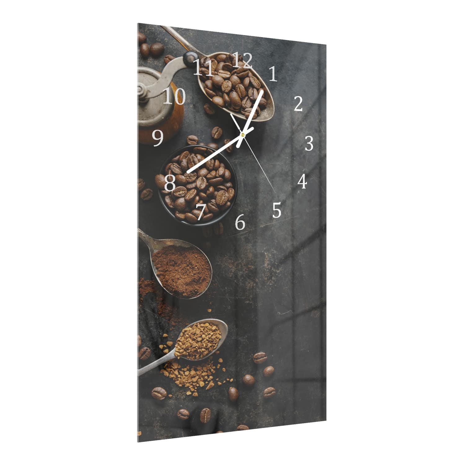 Wandklok 30x60  - Gehard Glas - Koffiebonen en Gemalen Koffie