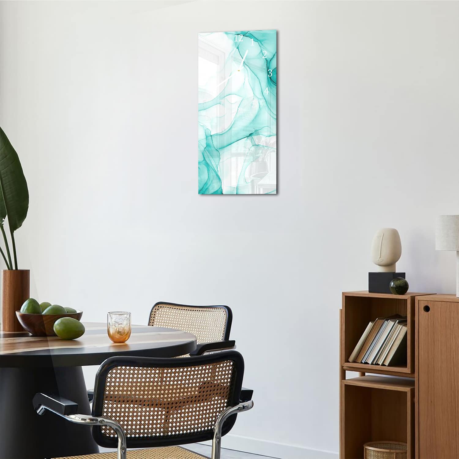 Wandklok 30x60  - Gehard Glas - Aqua Marmer