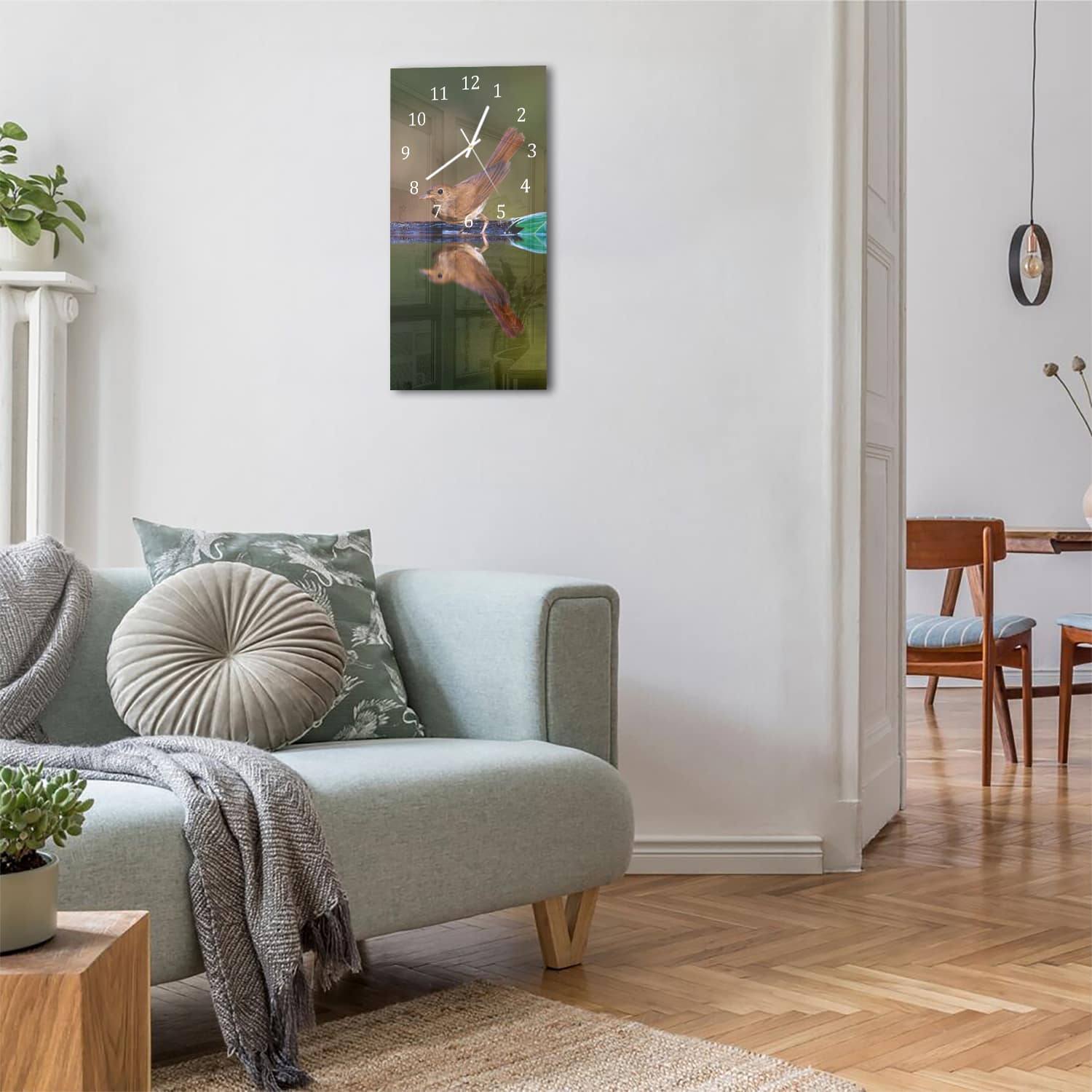 Wandklok 30x60  - Gehard Glas - Nachtegaal