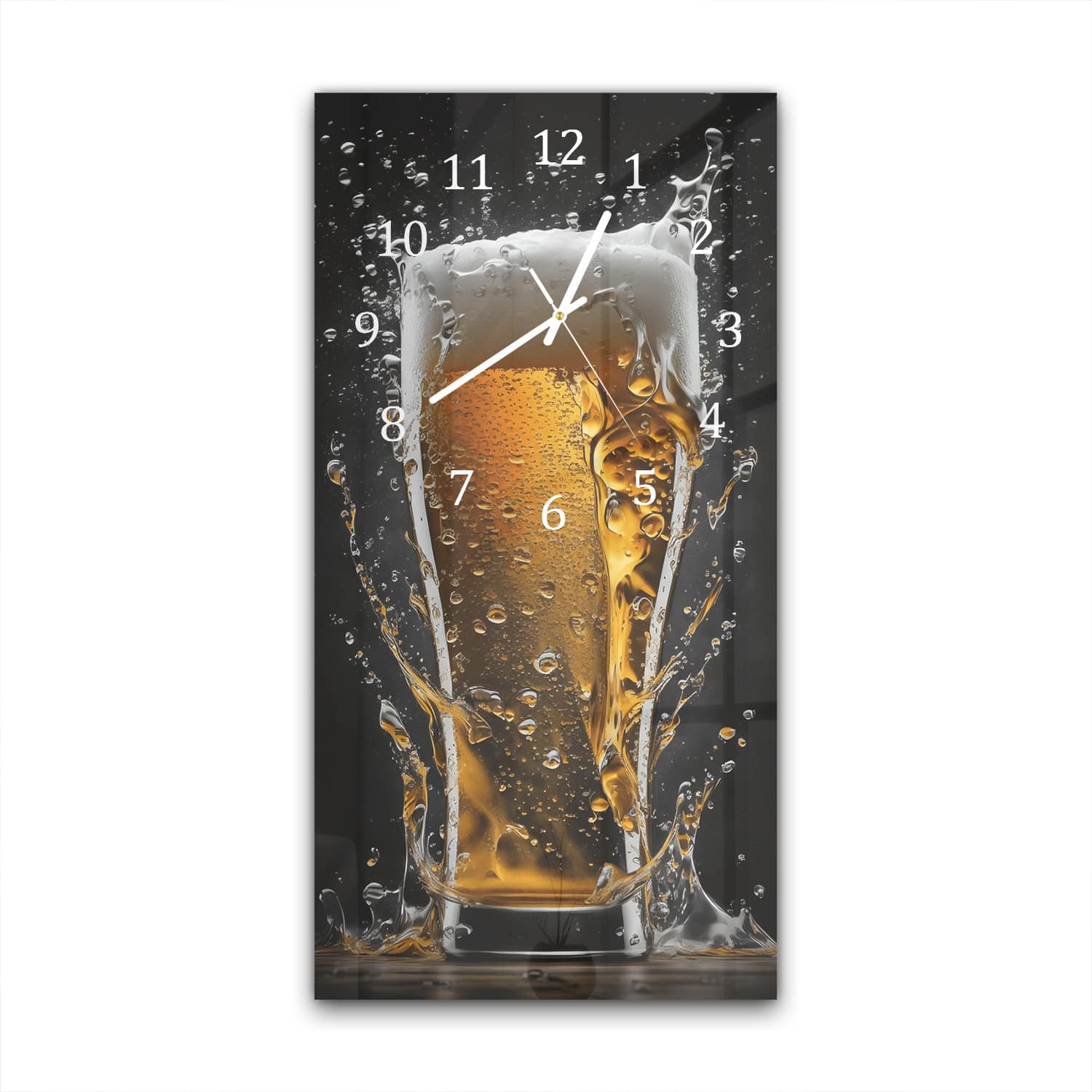 Wandklok 30x60  - Gehard Glas - Bier Explosie