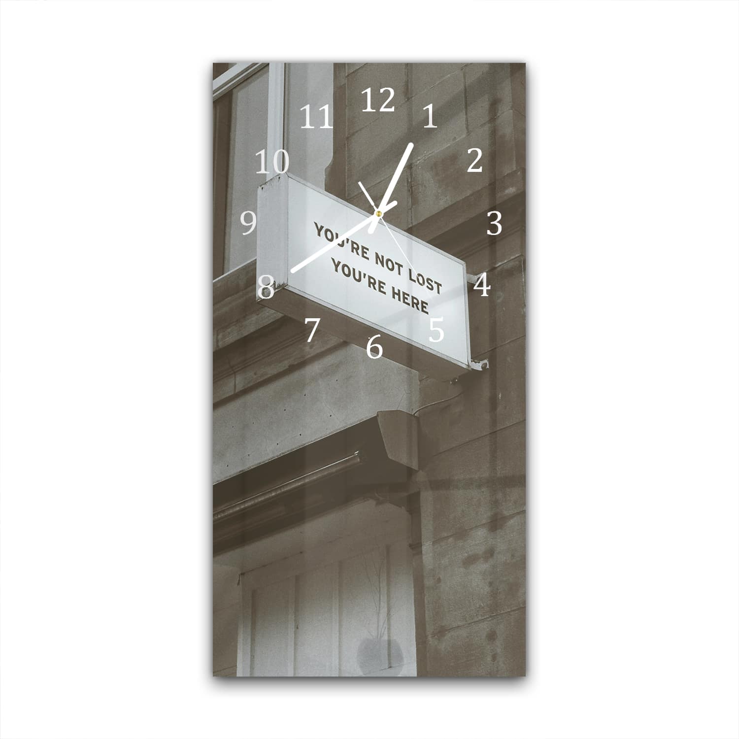 Wandklok 30x60  - Gehard Glas - Quote op Bord