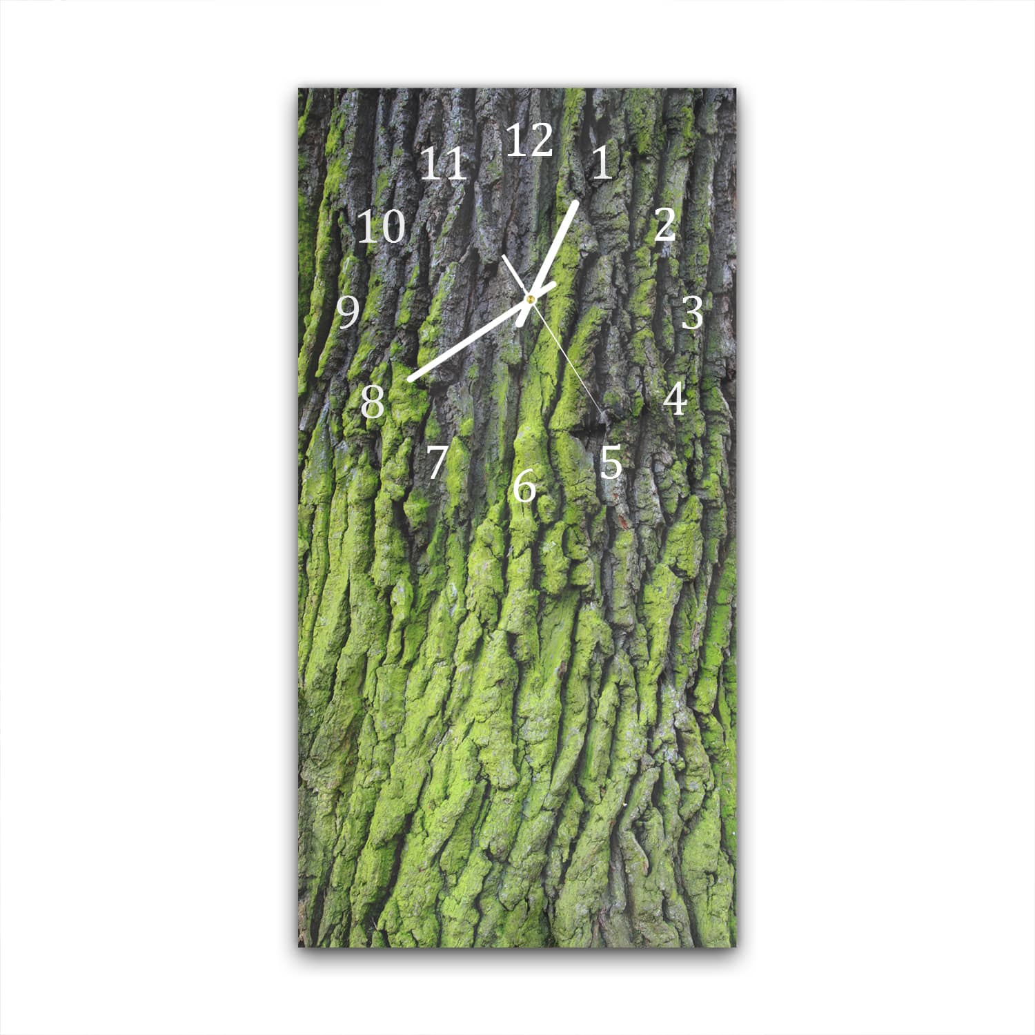 Wandklok 30x60  - Gehard Glas - Groene Schors Textuur