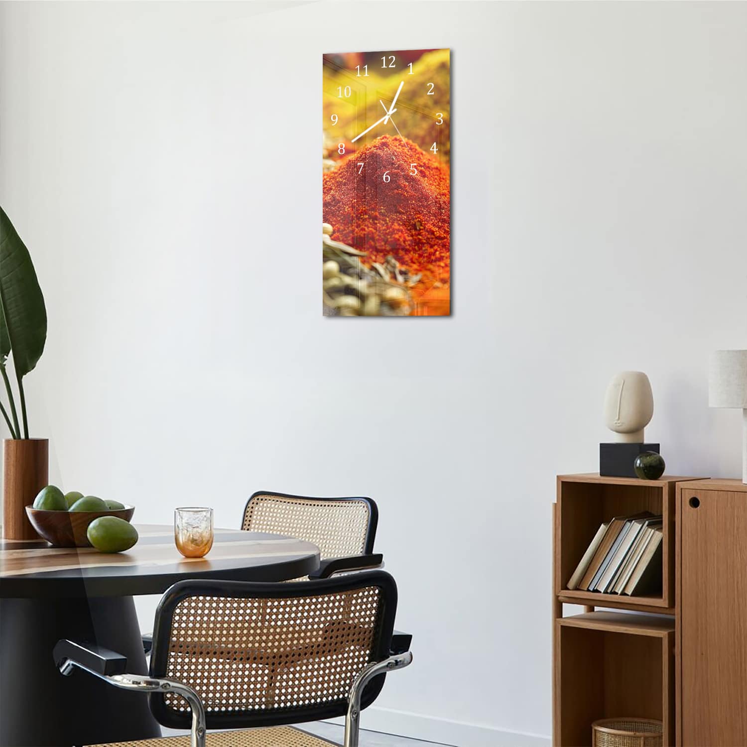 Wandklok 30x60  - Gehard Glas - Specerijenmix Close-up