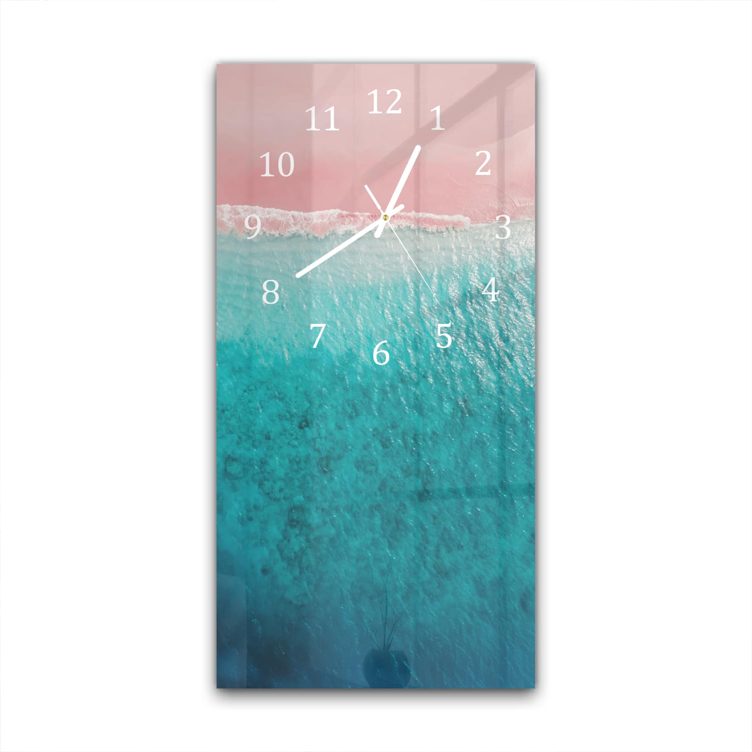 Wandklok 30x60  - Gehard Glas - Tropisch Strand