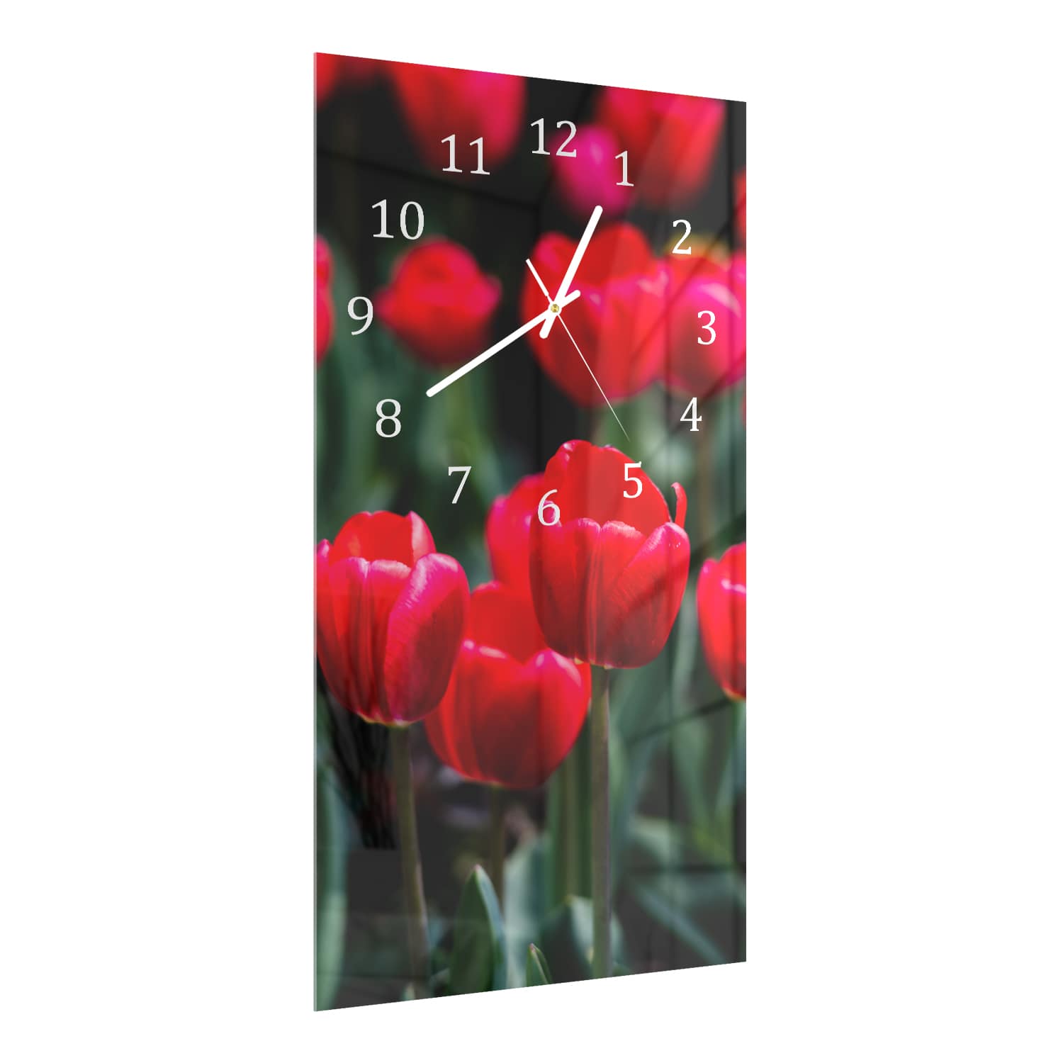 Wandklok 30x60  - Gehard Glas - Tulpen in het Veld