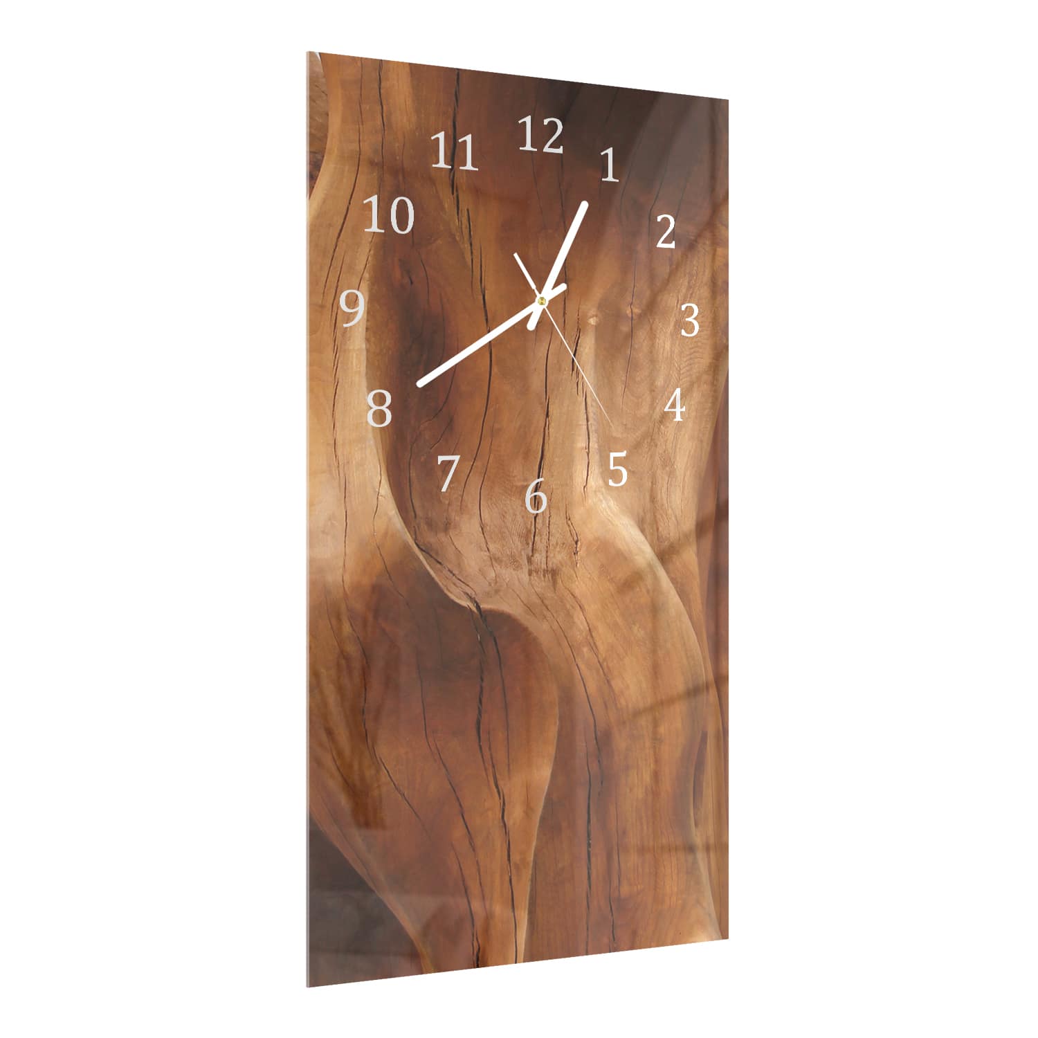 Wandklok 30x60  - Gehard Glas - Golvend Hout