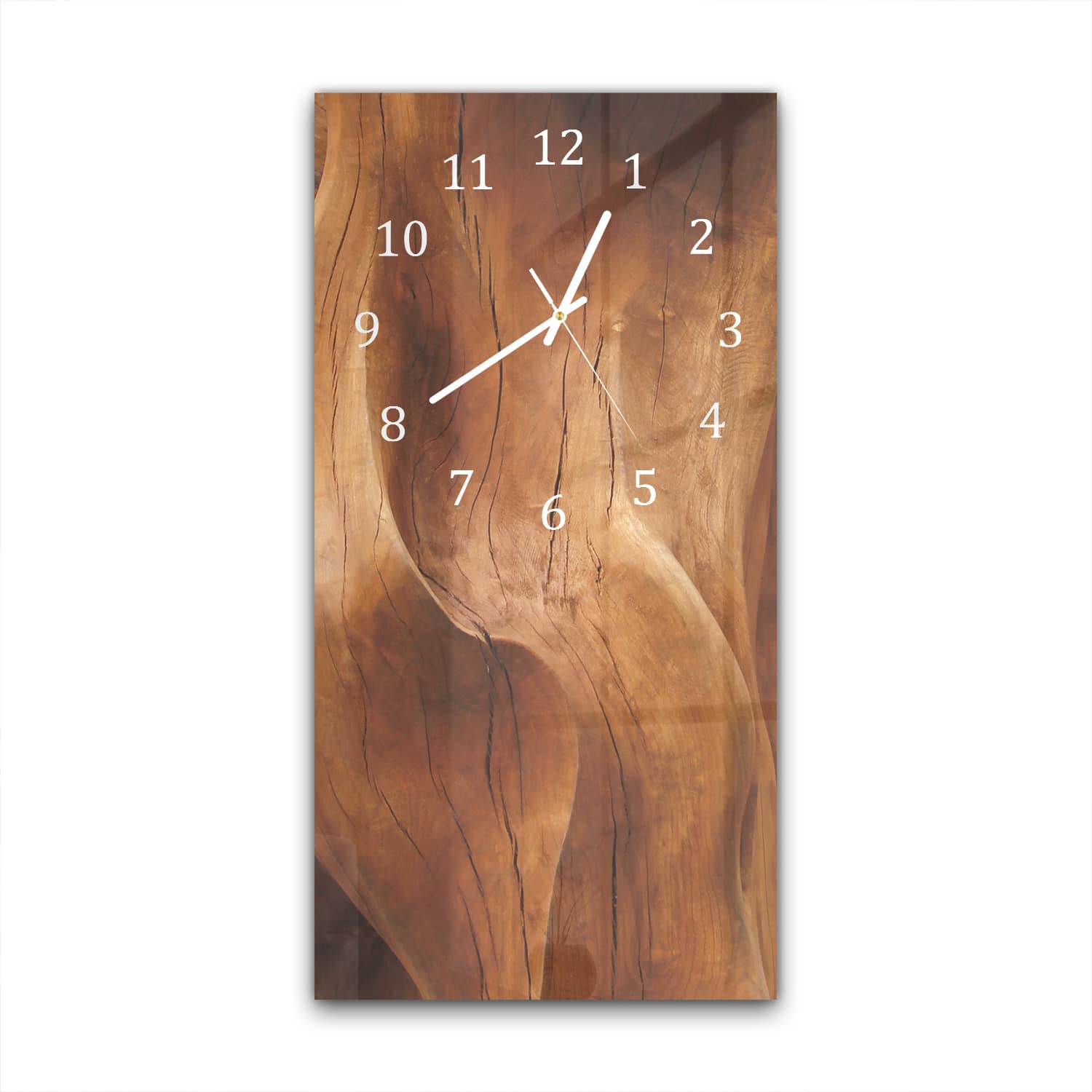 Wandklok 30x60  - Gehard Glas - Golvend Hout