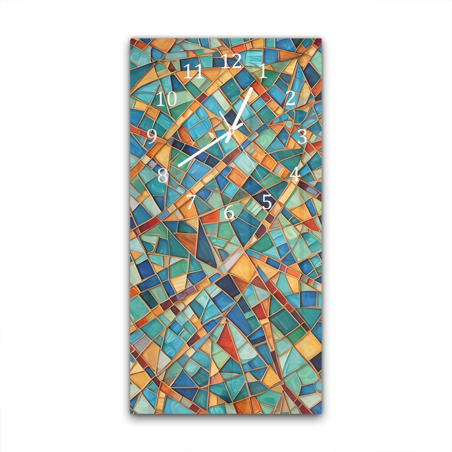 Wandklok 30x60  - Gehard Glas - Mozaïek Textuur