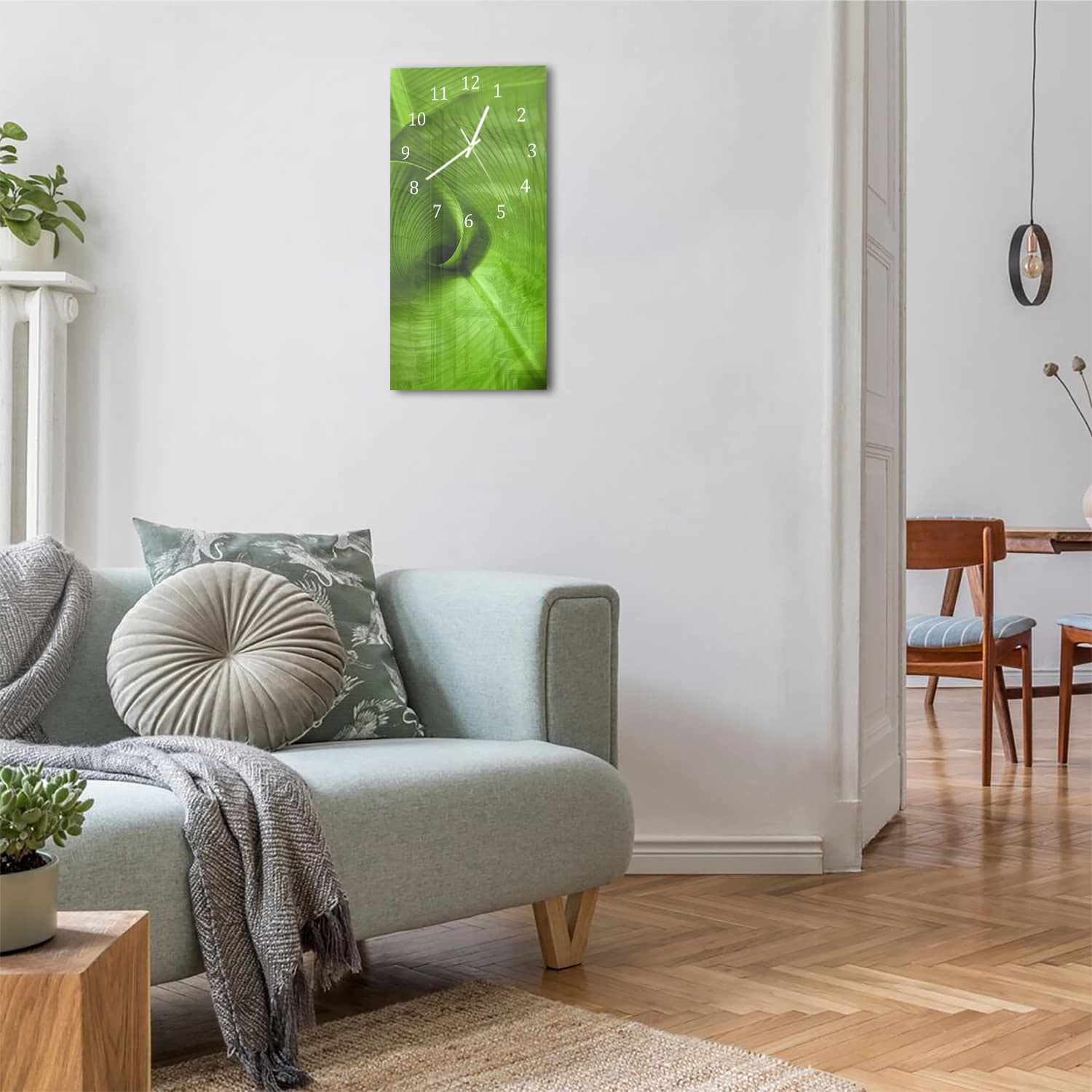 Wandklok 30x60  - Gehard Glas - Bananenblad