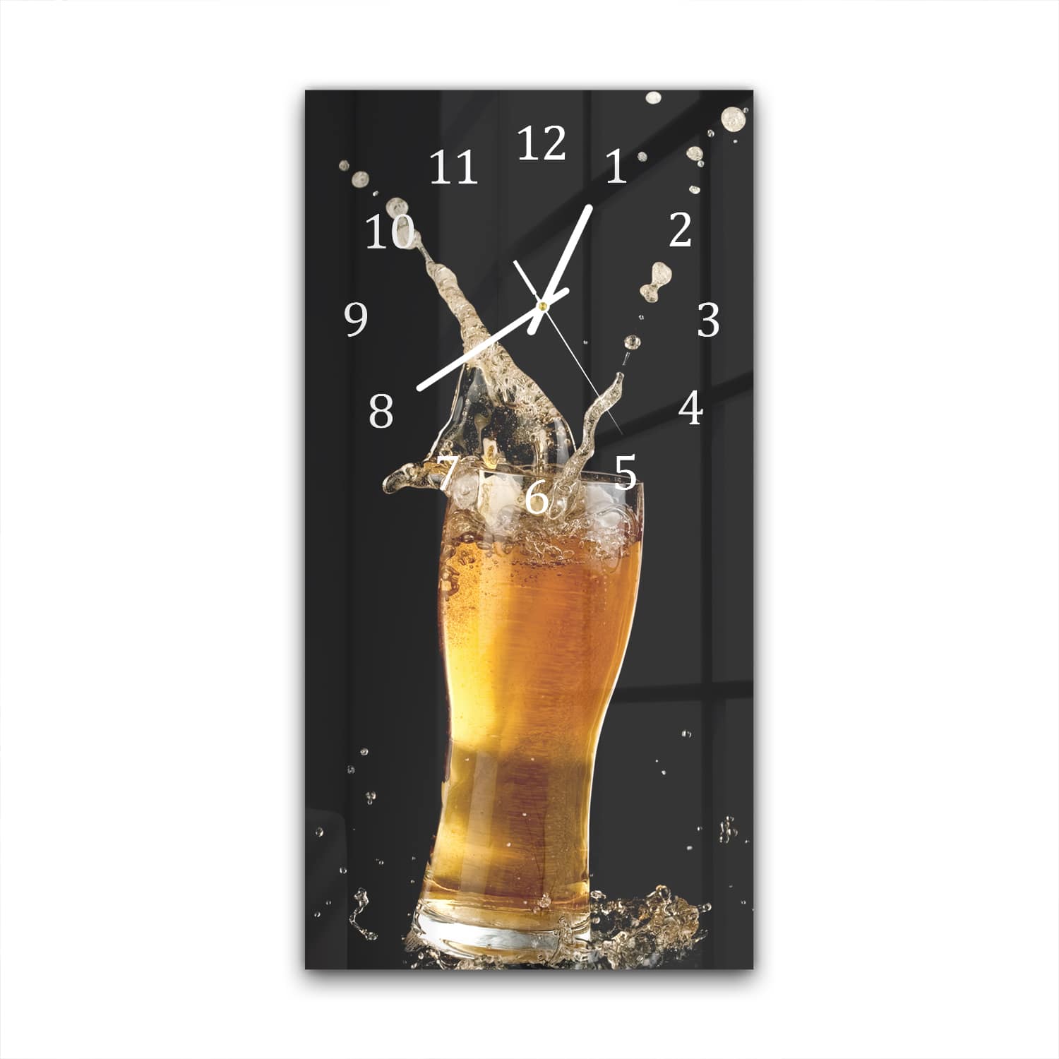 Wandklok 30x60  - Gehard Glas - Bier Splash