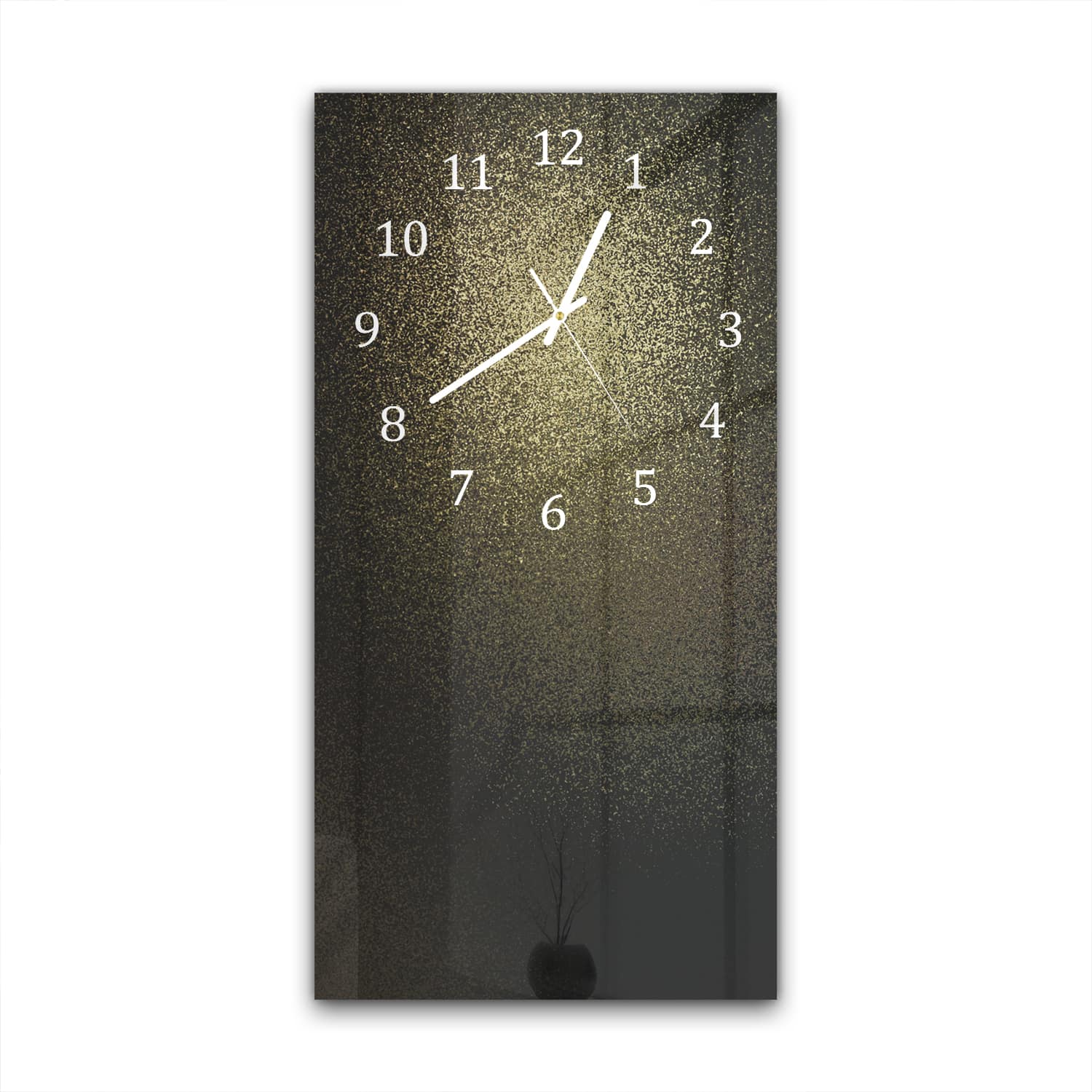 Wandklok 30x60  - Gehard Glas - Subtiele Gouden Gloed