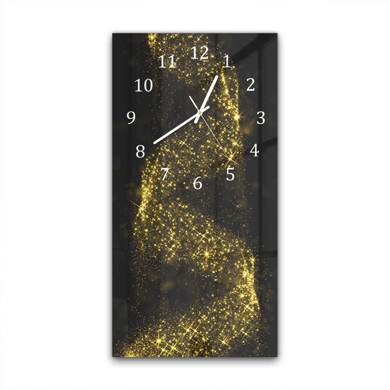 Wandklok 30x60  - Gehard Glas - Gouden Glitter Spiraal