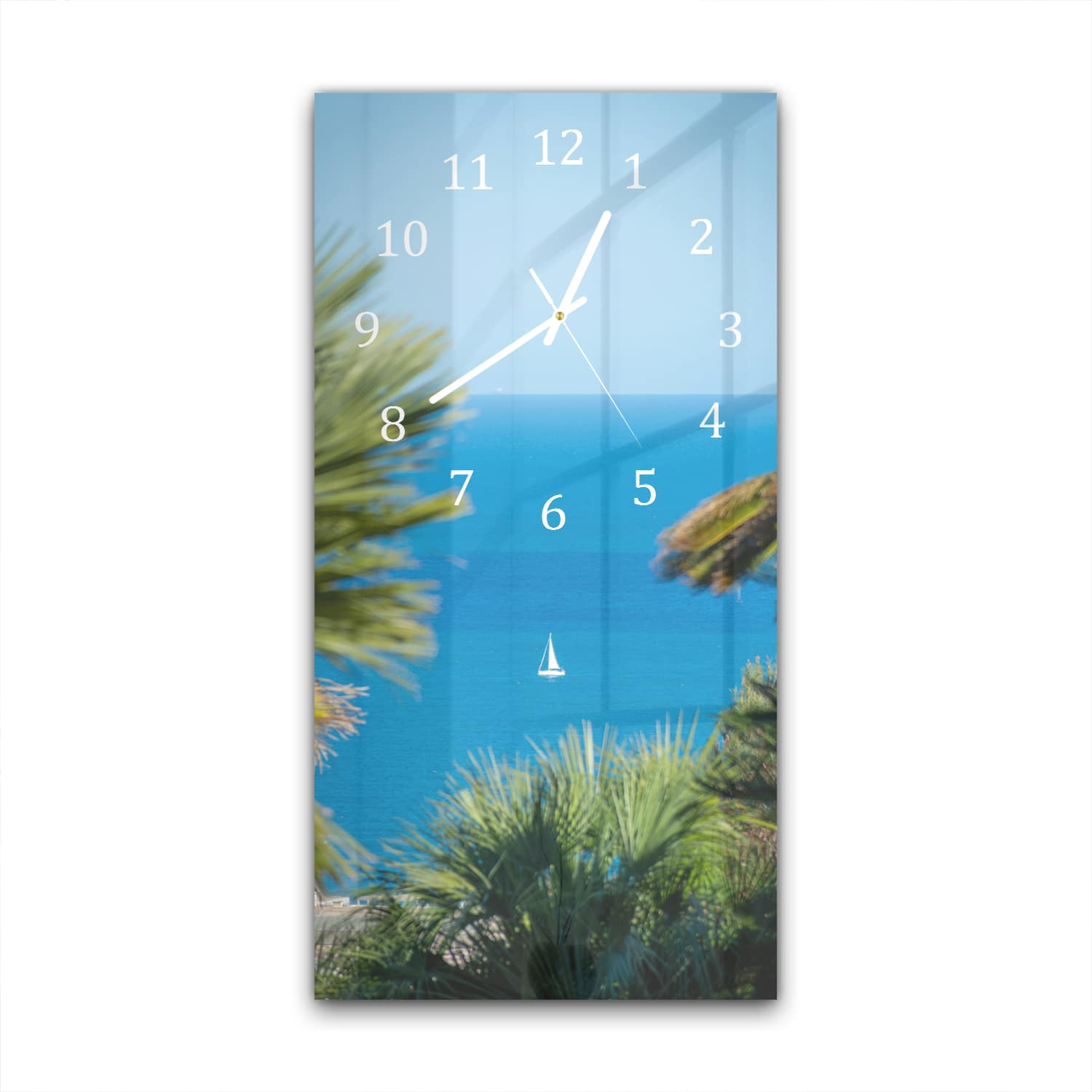 Wandklok 30x60  - Gehard Glas - Zeilboot op Zee