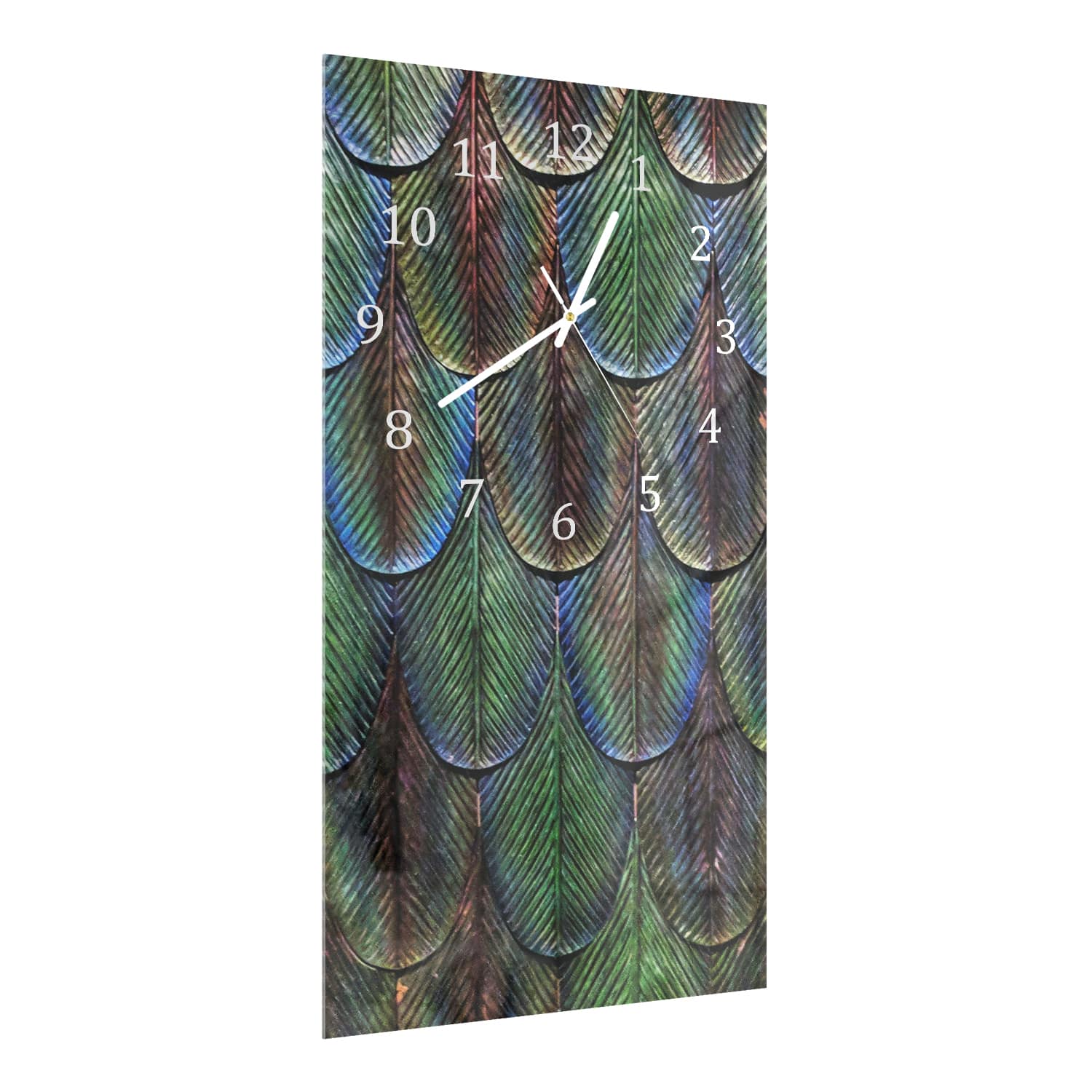 Wandklok 30x60  - Gehard Glas - Bladeren Textuur