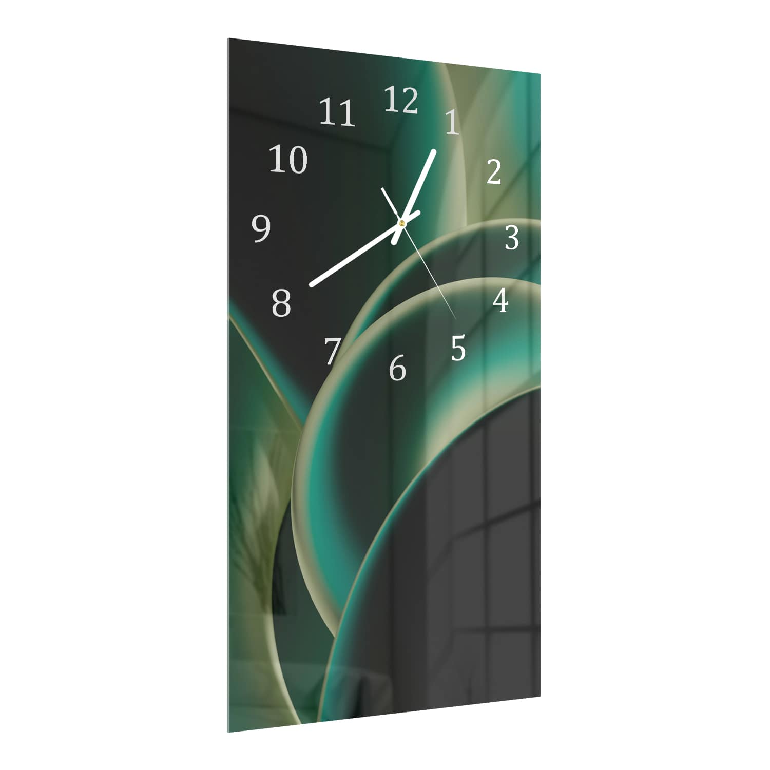 Wandklok 30x60  - Gehard Glas - Groene Rondingen