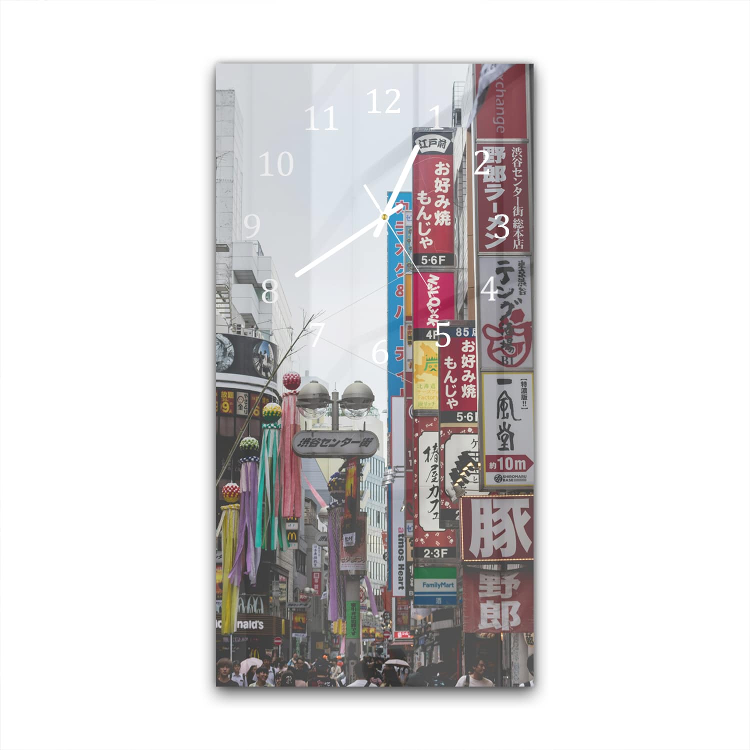 Wandklok 30x60  - Gehard Glas - Straat in Japan