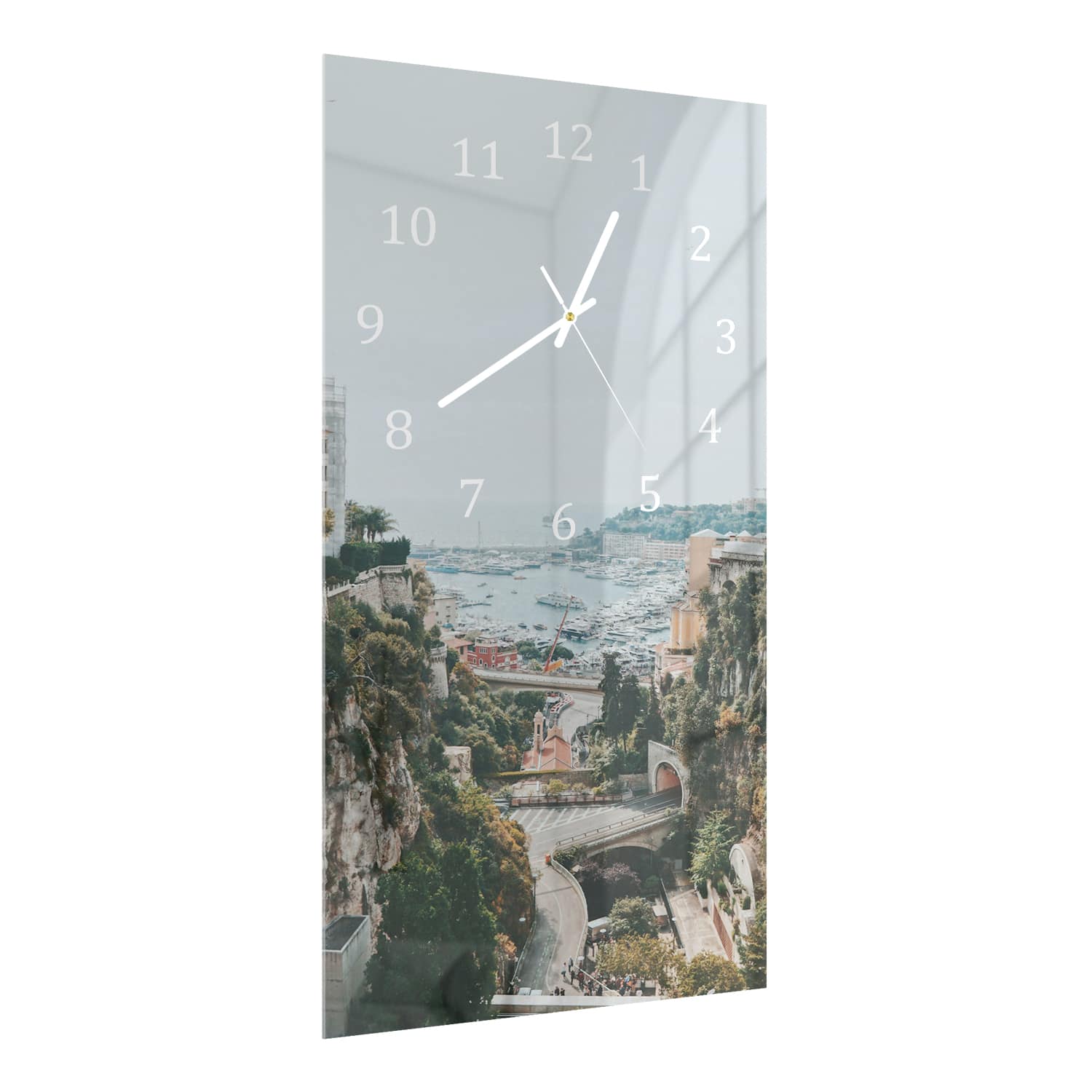 Wandklok 30x60  - Gehard Glas - Uitzicht op Monaco