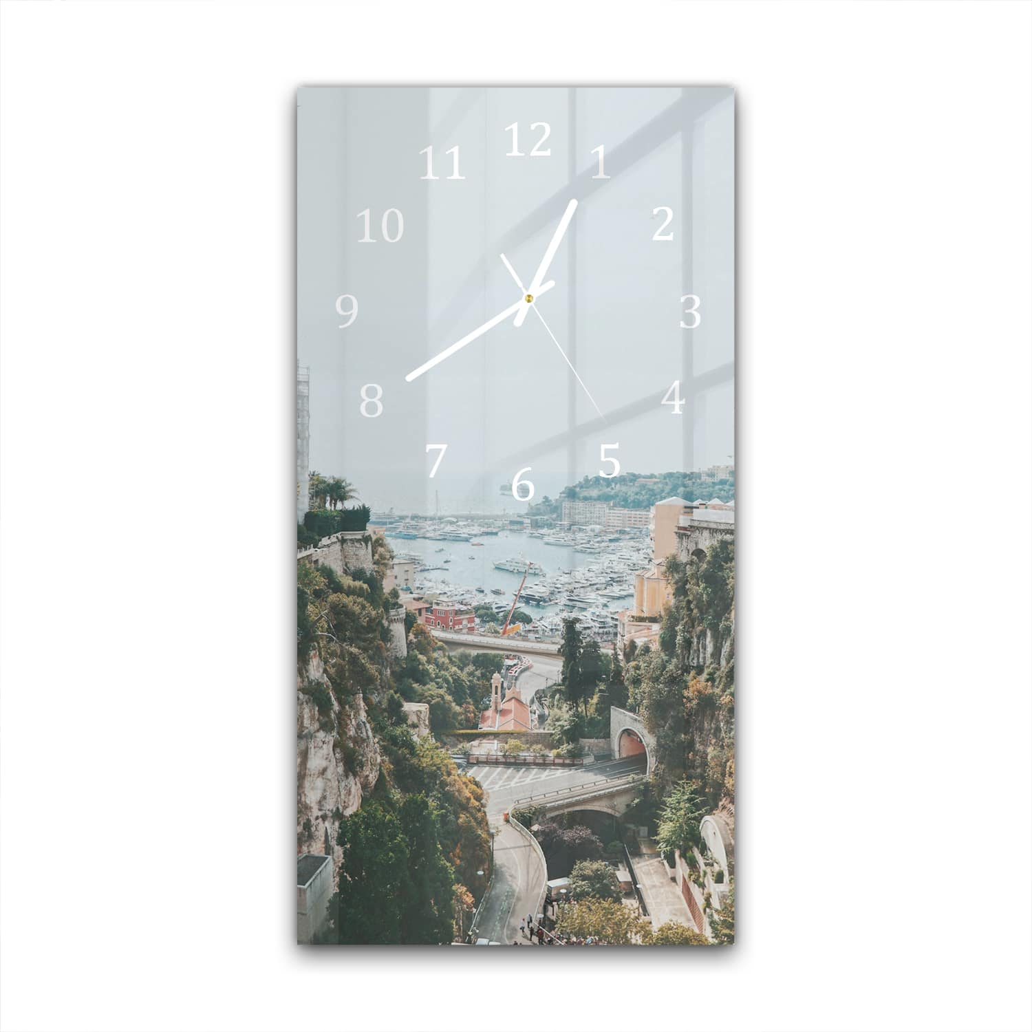 Wandklok 30x60  - Gehard Glas - Uitzicht op Monaco