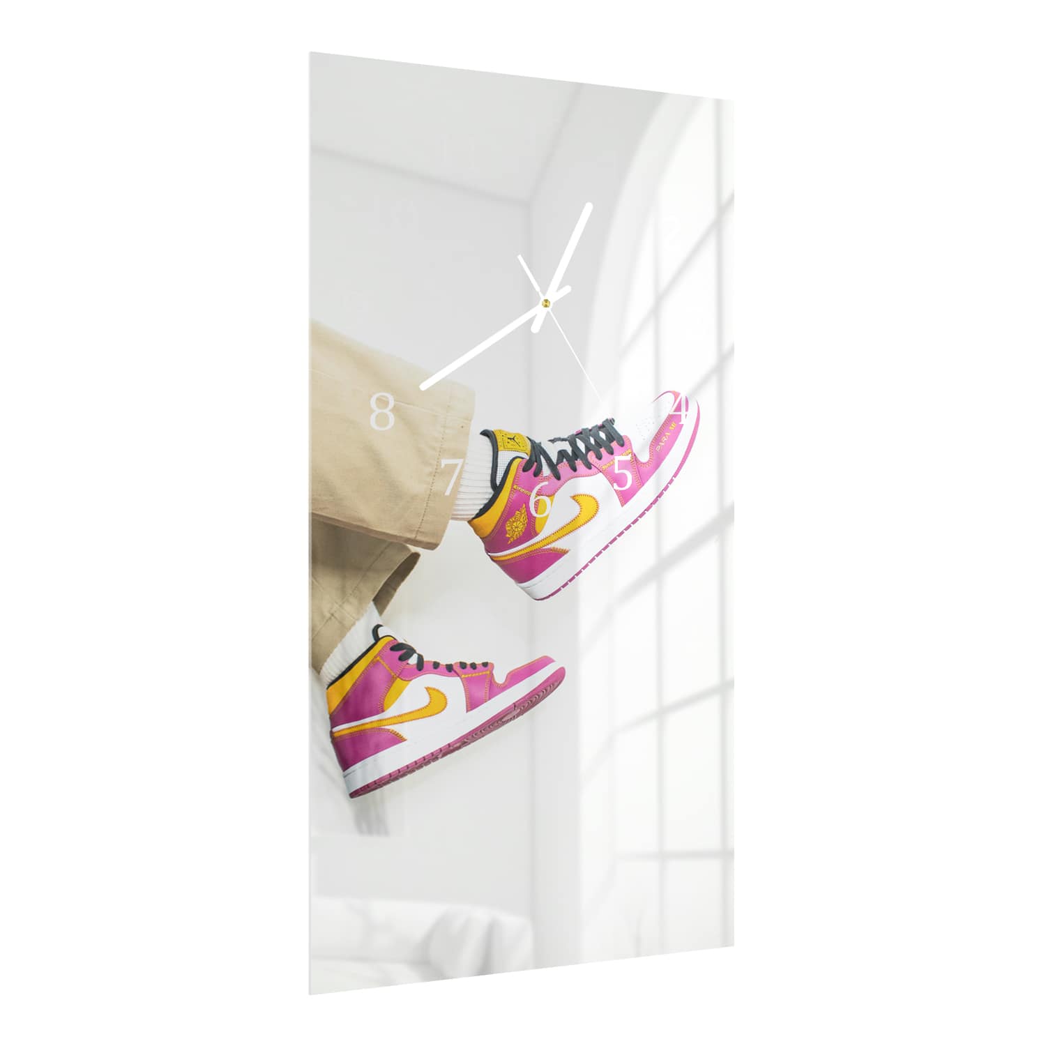 Wandklok 30x60  - Gehard Glas - Roze Jordans