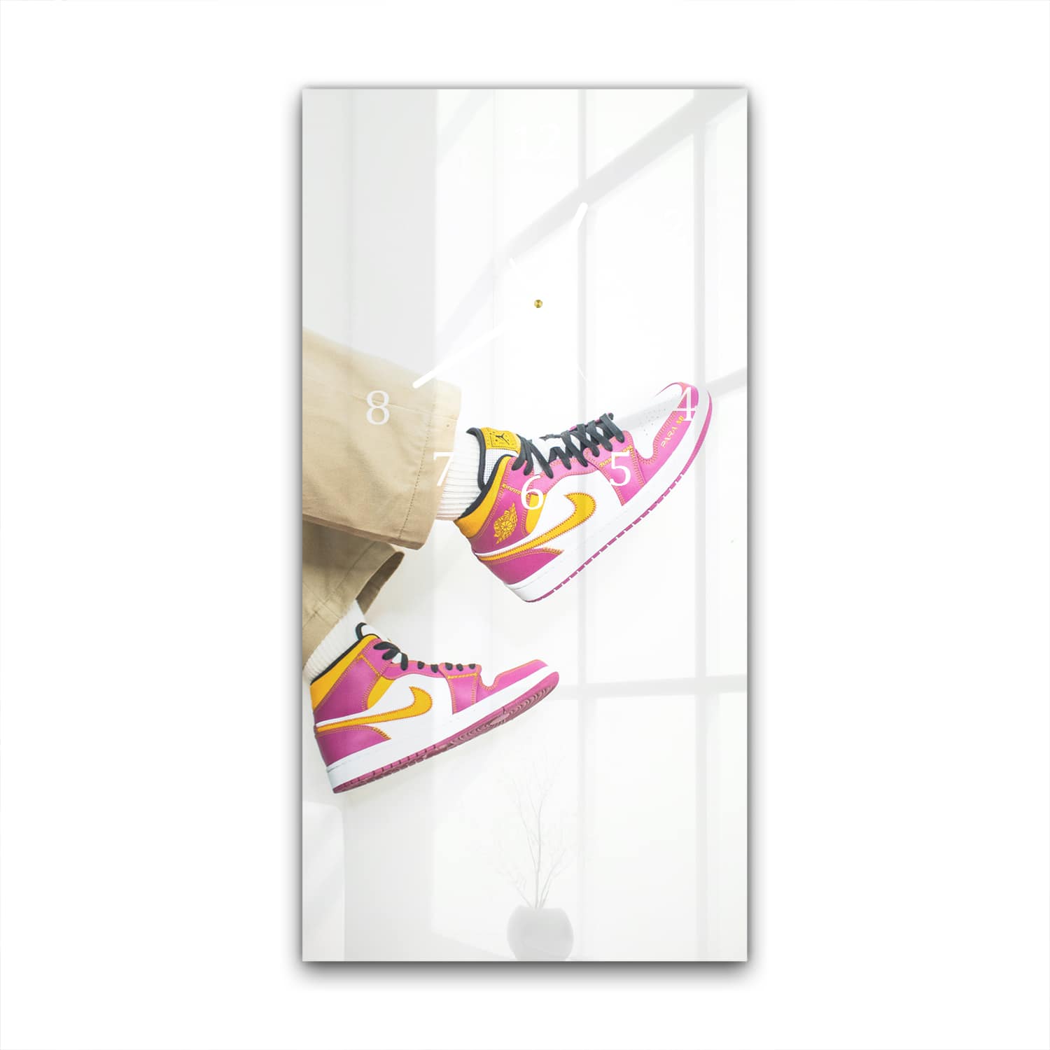 Wandklok 30x60  - Gehard Glas - Roze Jordans