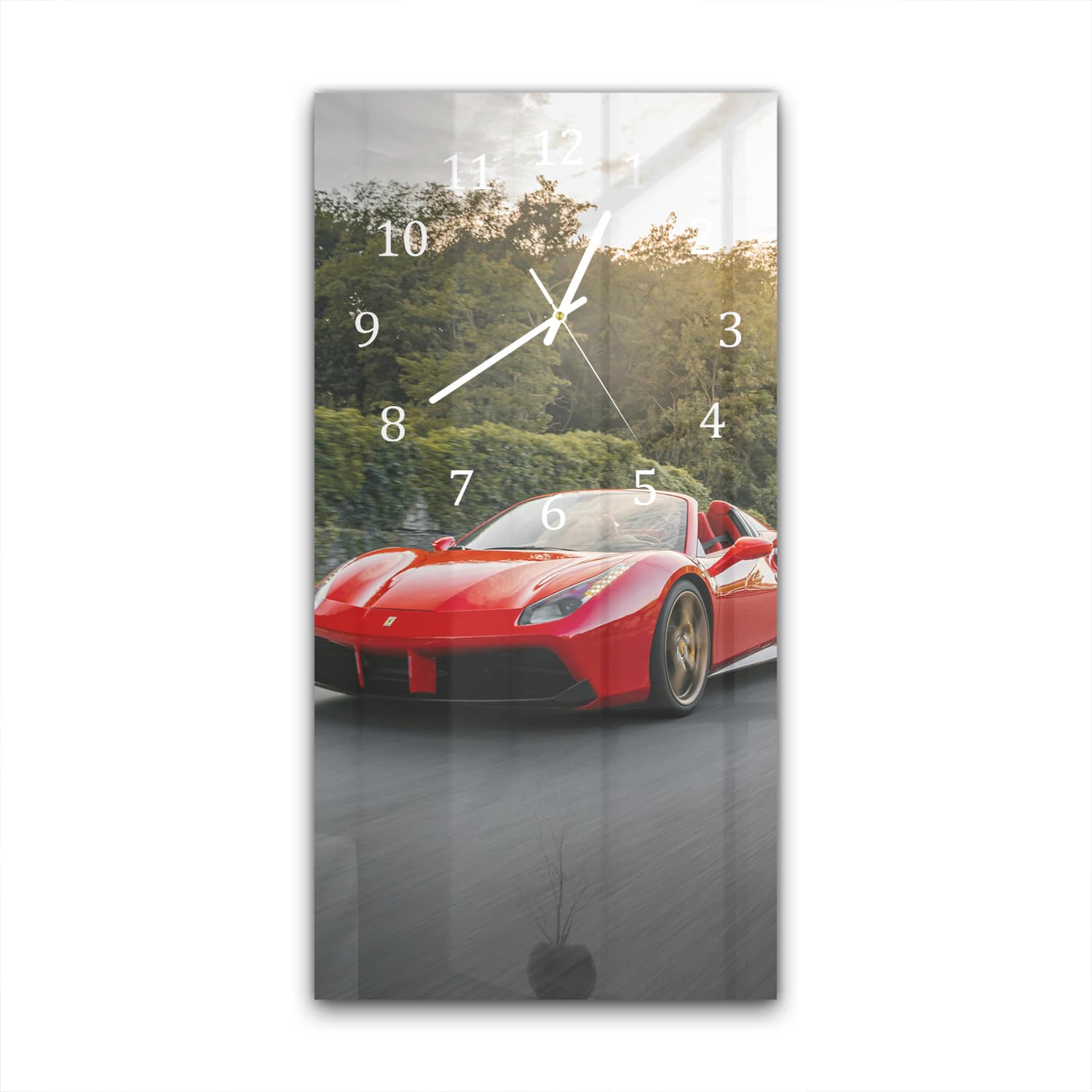 Wandklok 30x60  - Gehard Glas - Ferrari op de Weg