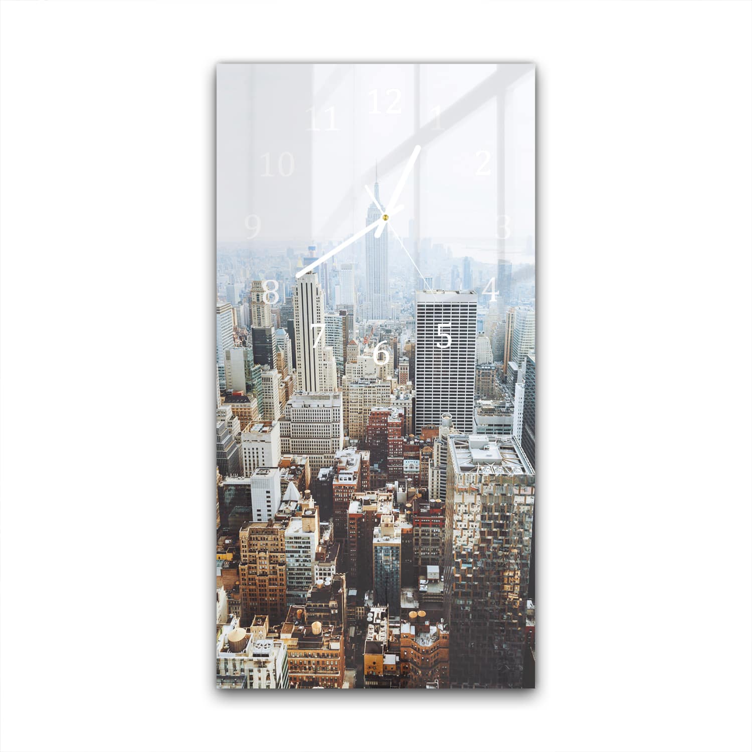 Wandklok 30x60  - Gehard Glas - New York Skyline