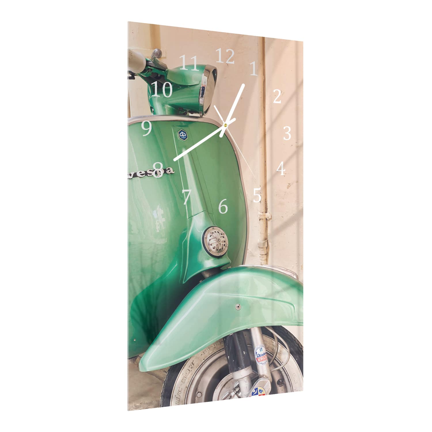 Wandklok 30x60  - Gehard Glas - Voorkant Vespa