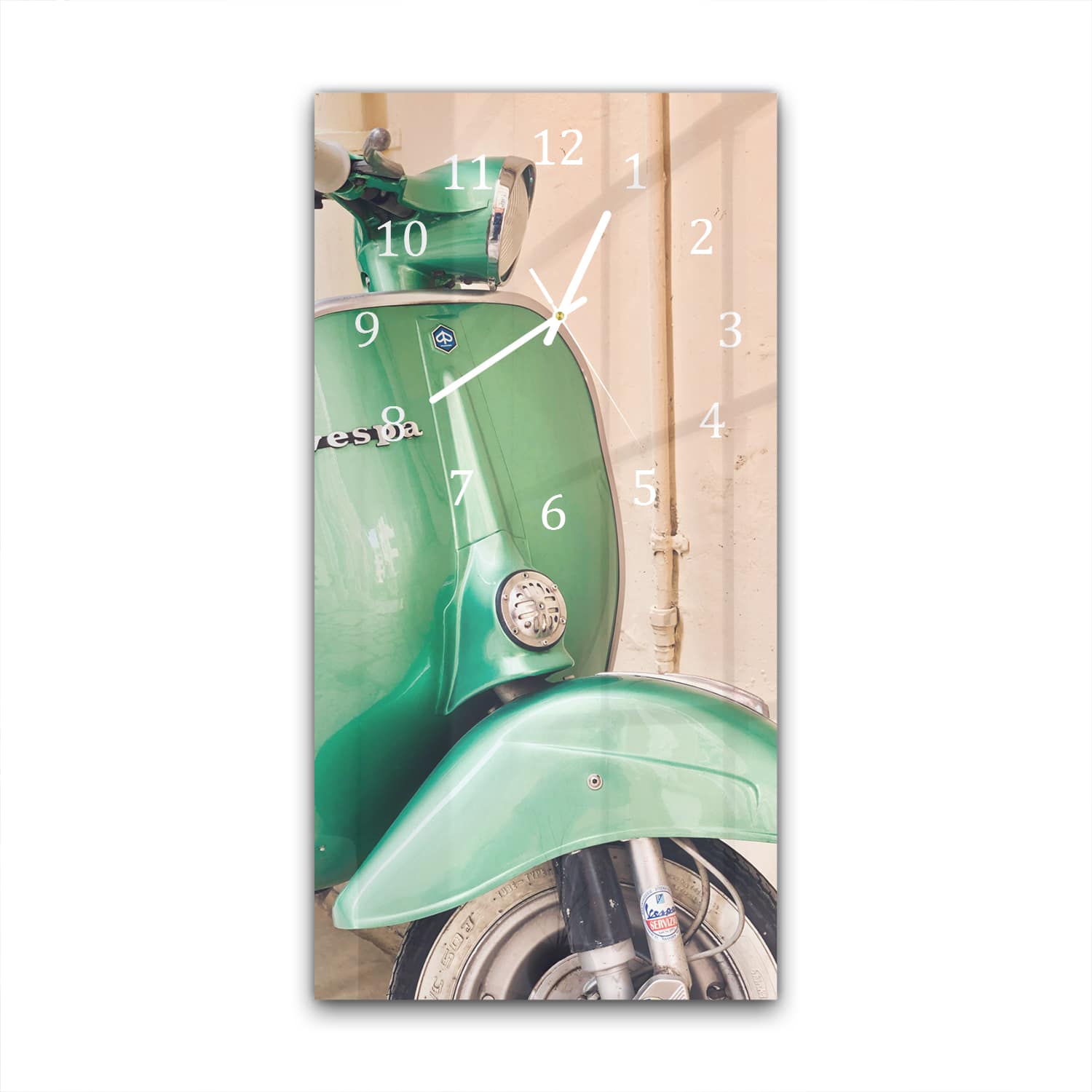 Wandklok 30x60  - Gehard Glas - Voorkant Vespa