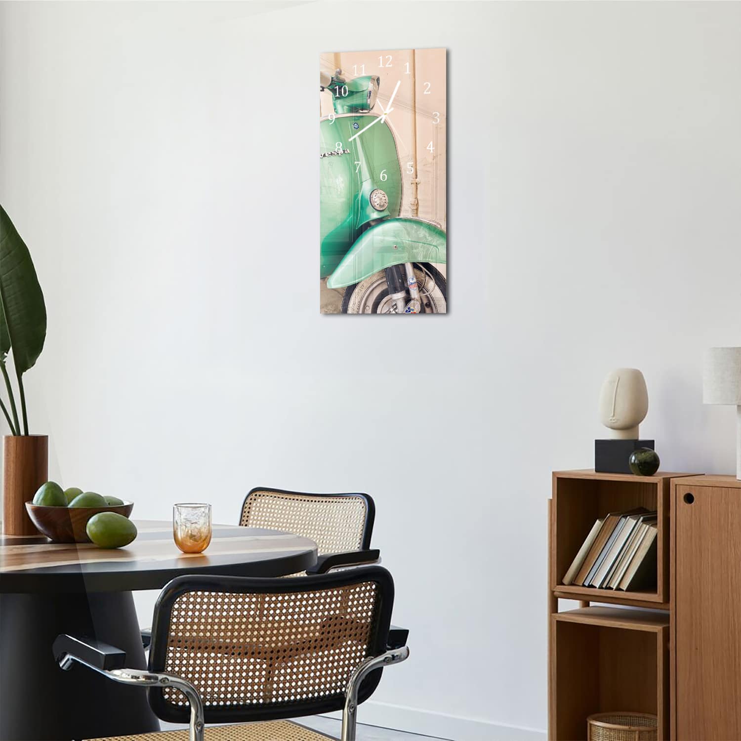Wandklok 30x60  - Gehard Glas - Voorkant Vespa