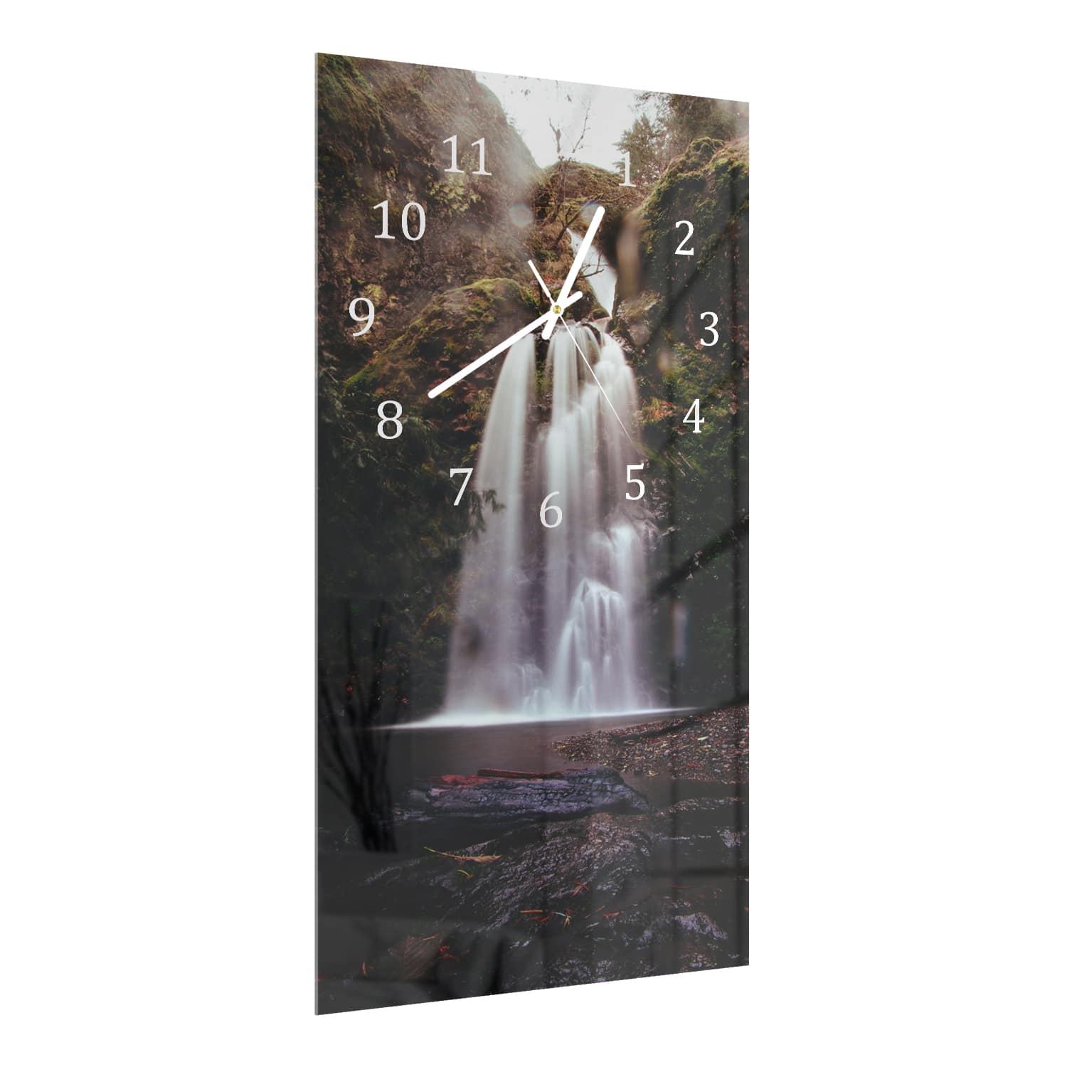 Wandklok 30x60  - Gehard Glas - Waterval in de Natuur