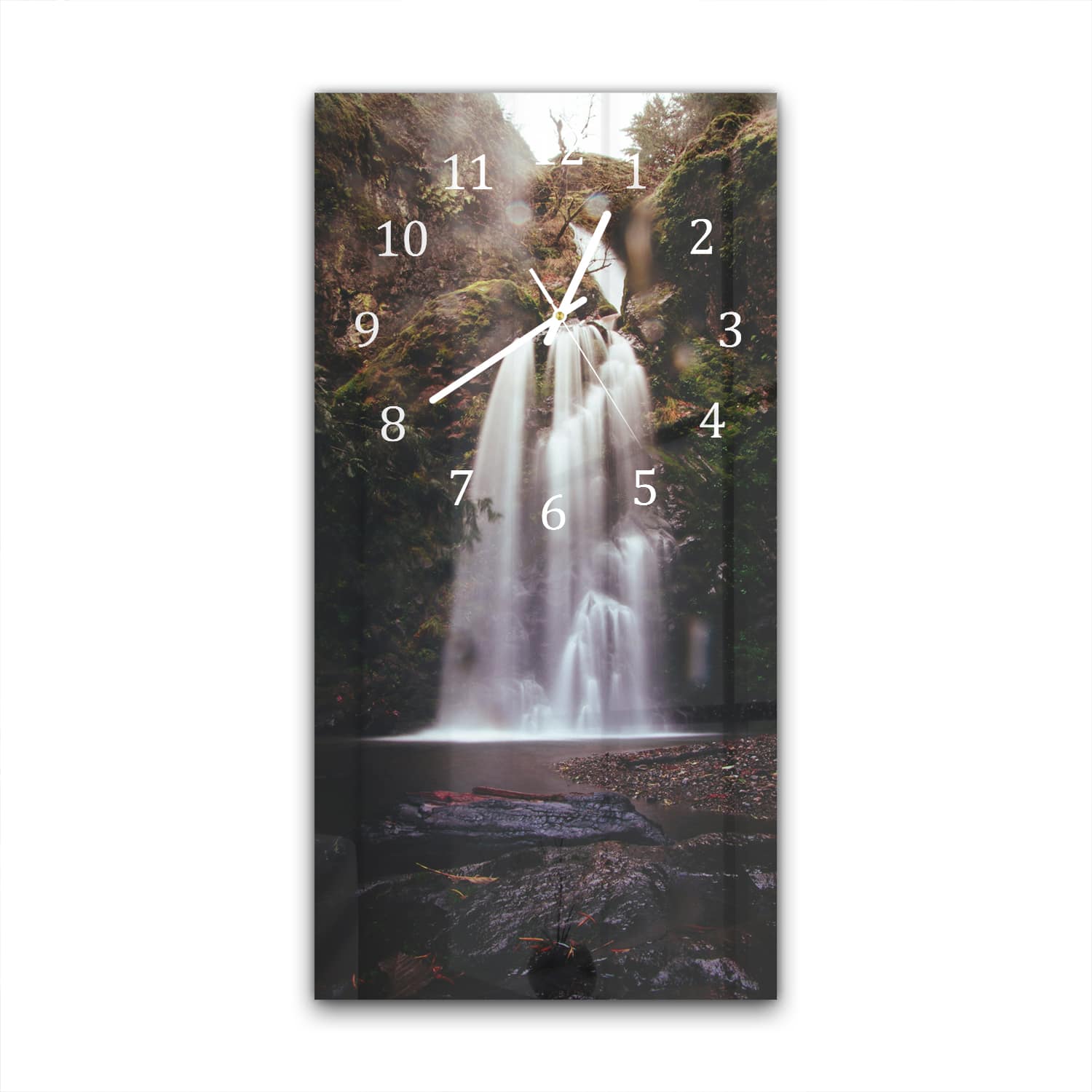 Wandklok 30x60  - Gehard Glas - Waterval in de Natuur